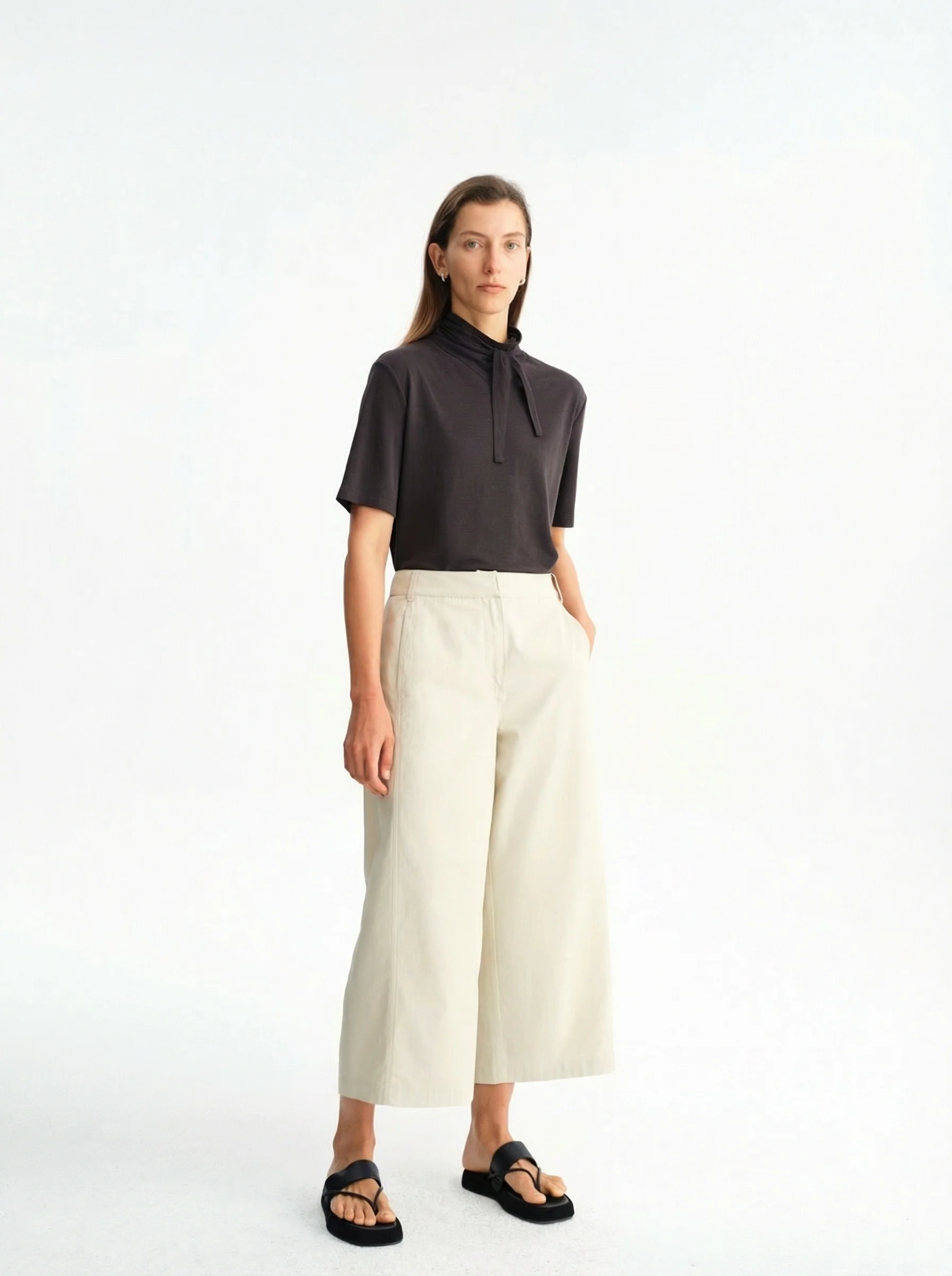Cropped Wide-Leg Trousers - Image 3
