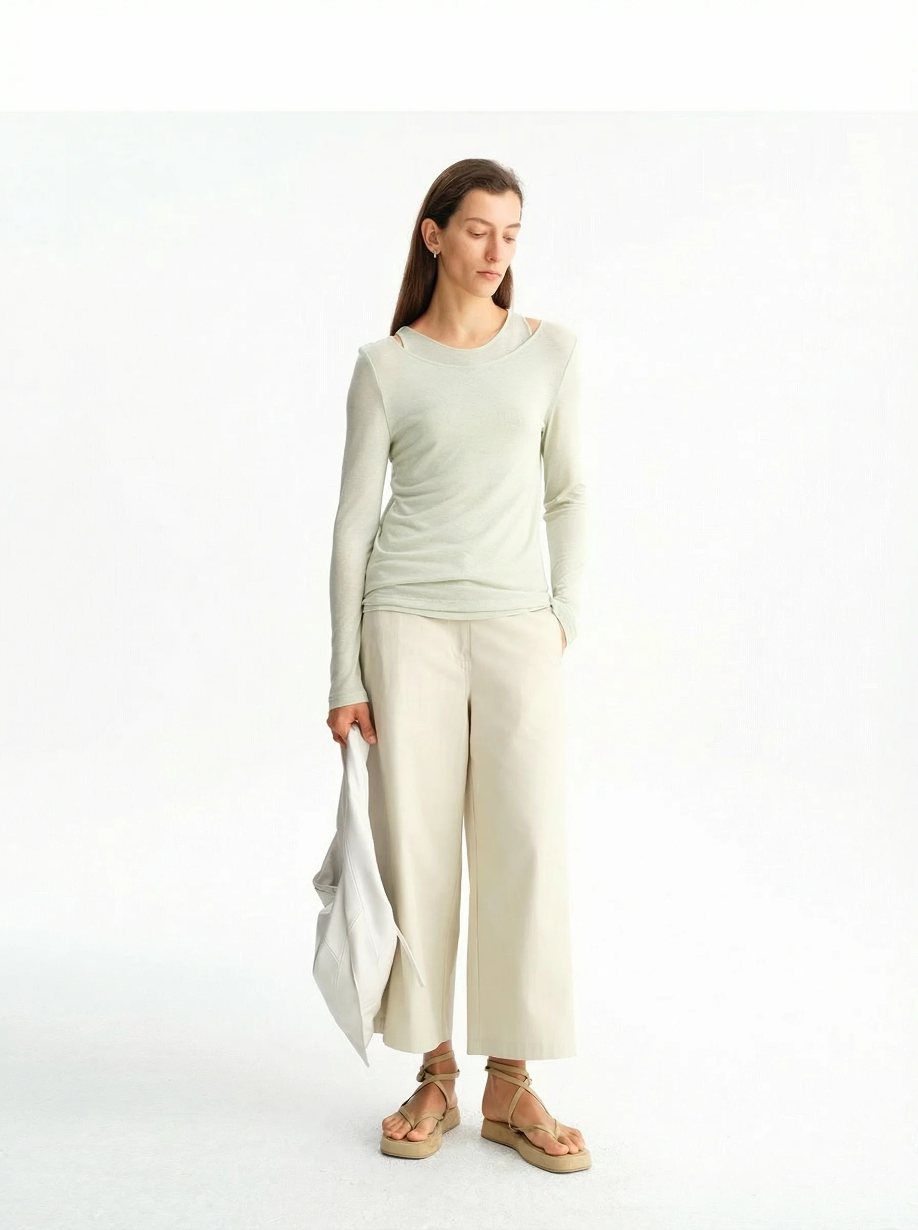 Cropped Wide-Leg Trousers - Image 4