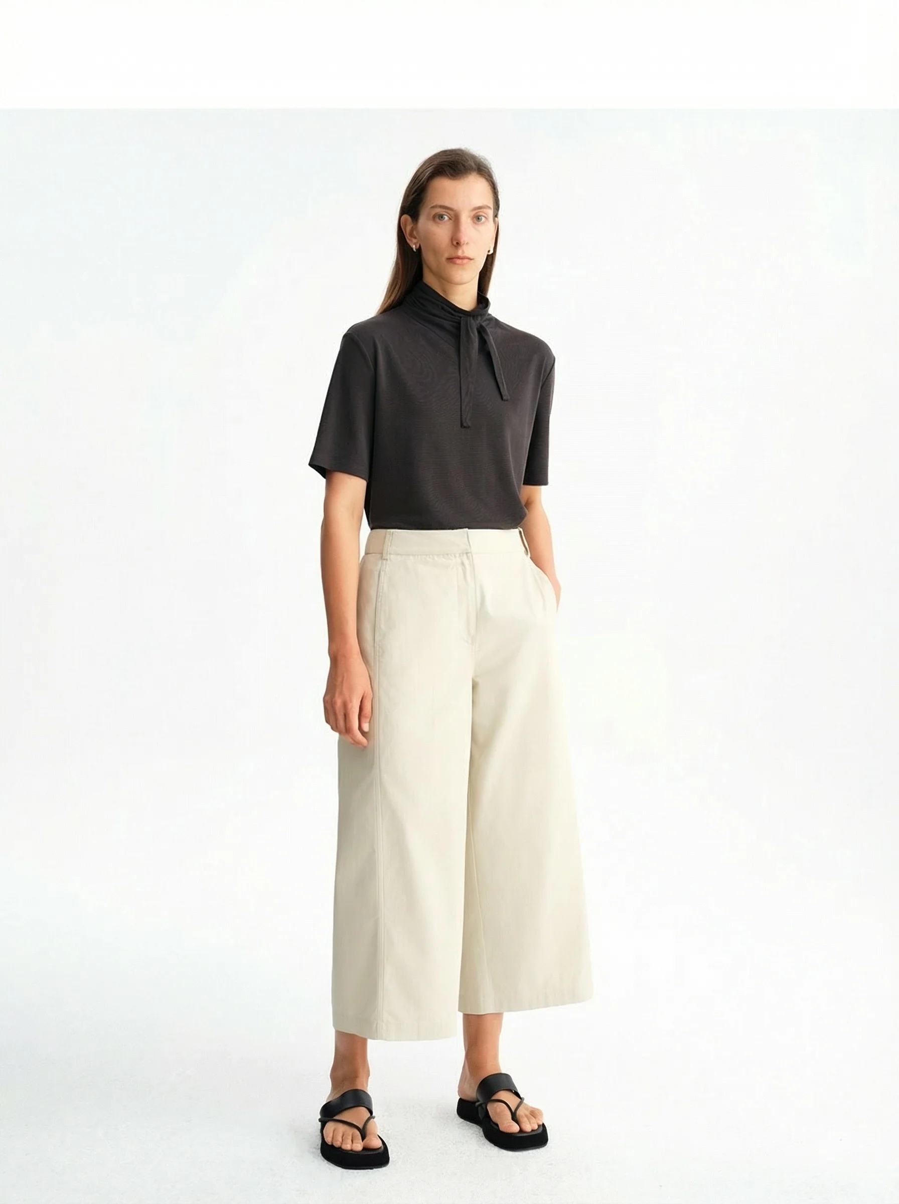 Cropped Wide-Leg Trousers - Image 5