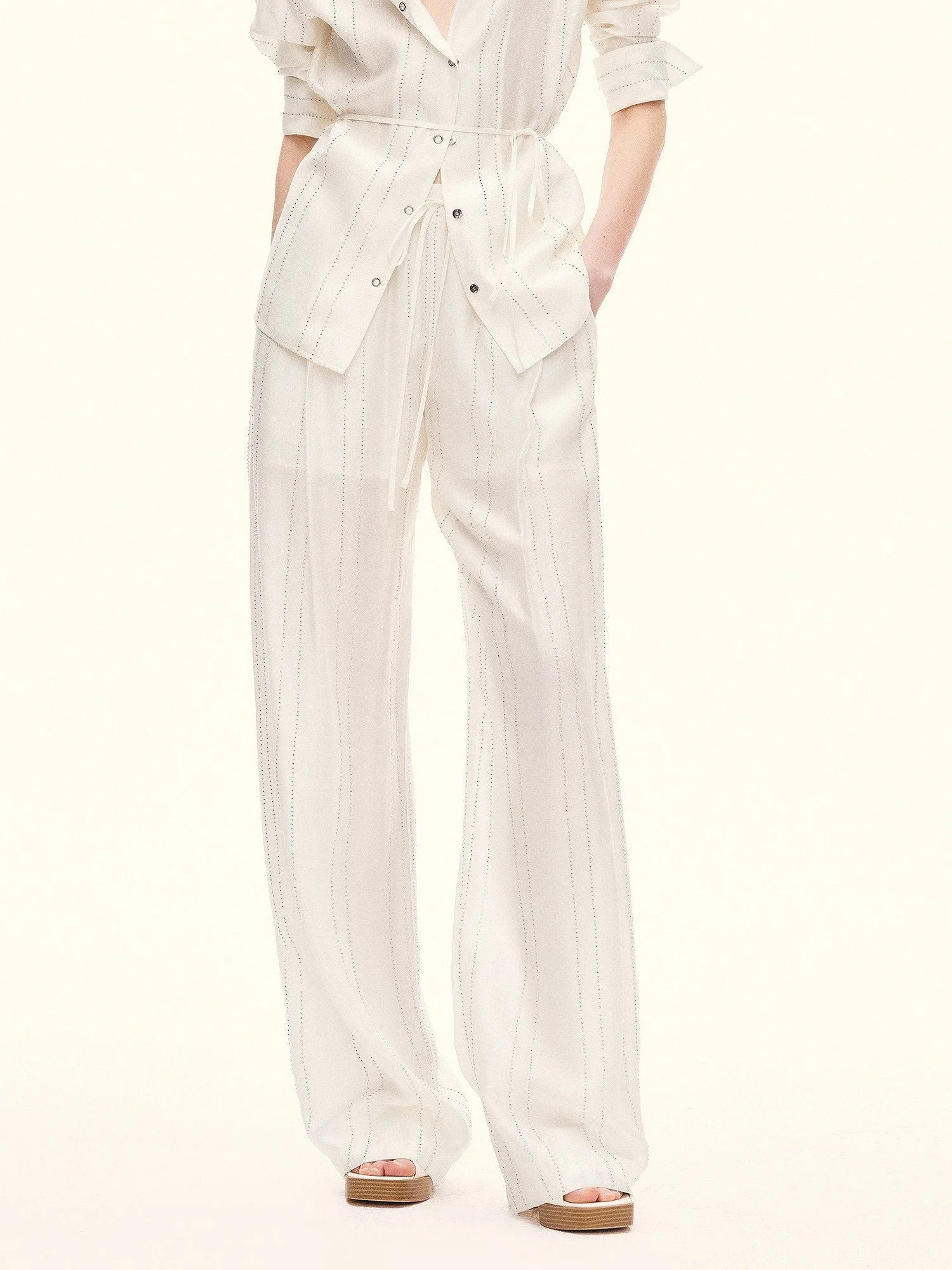 Crystal Stripe Drawstring Pants