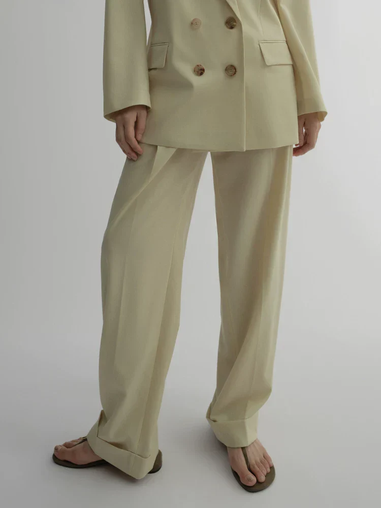 Cuffed Pleat Trousers - Image 3