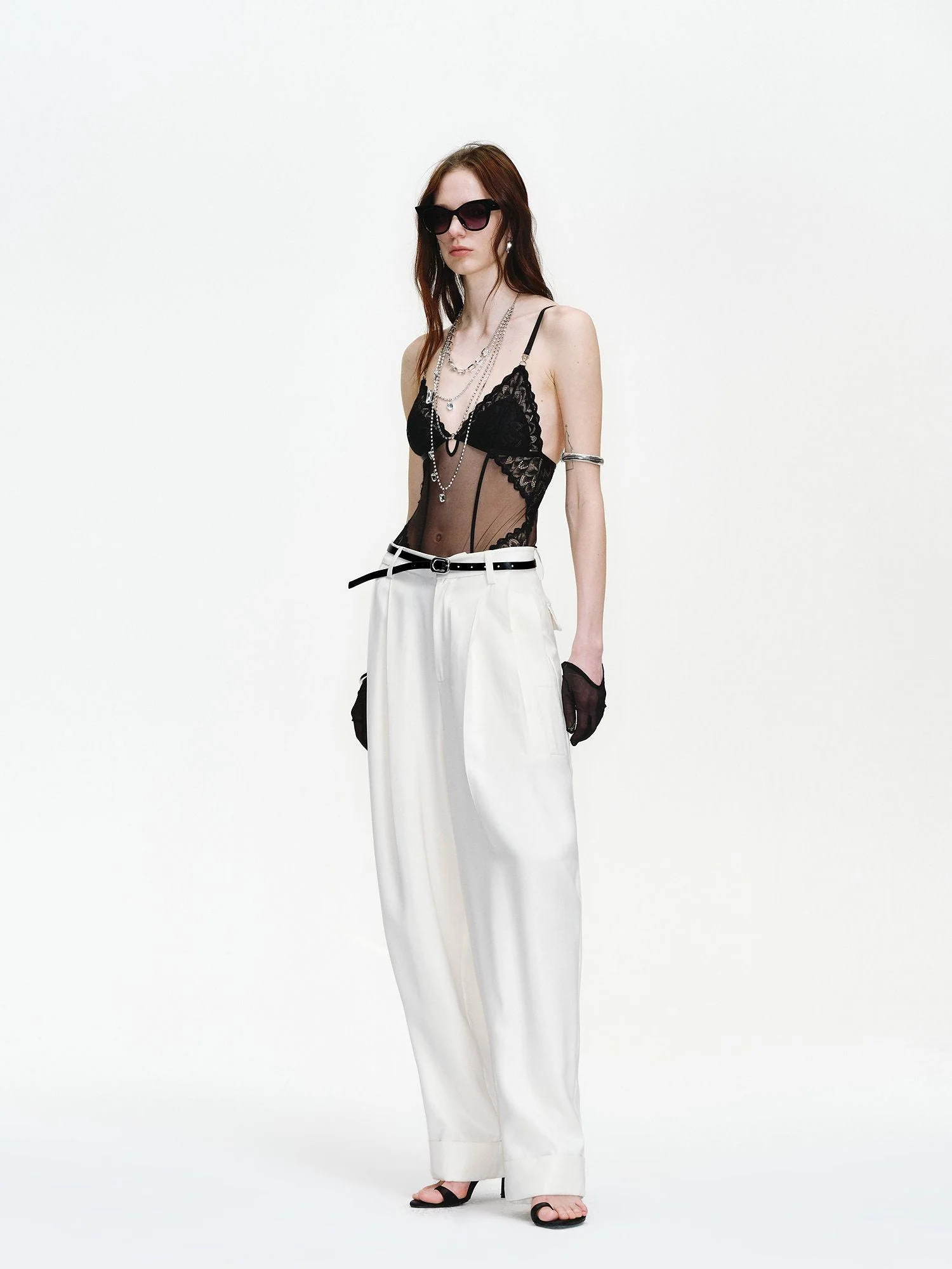 Cuffed Pleated Trousers - Image 2