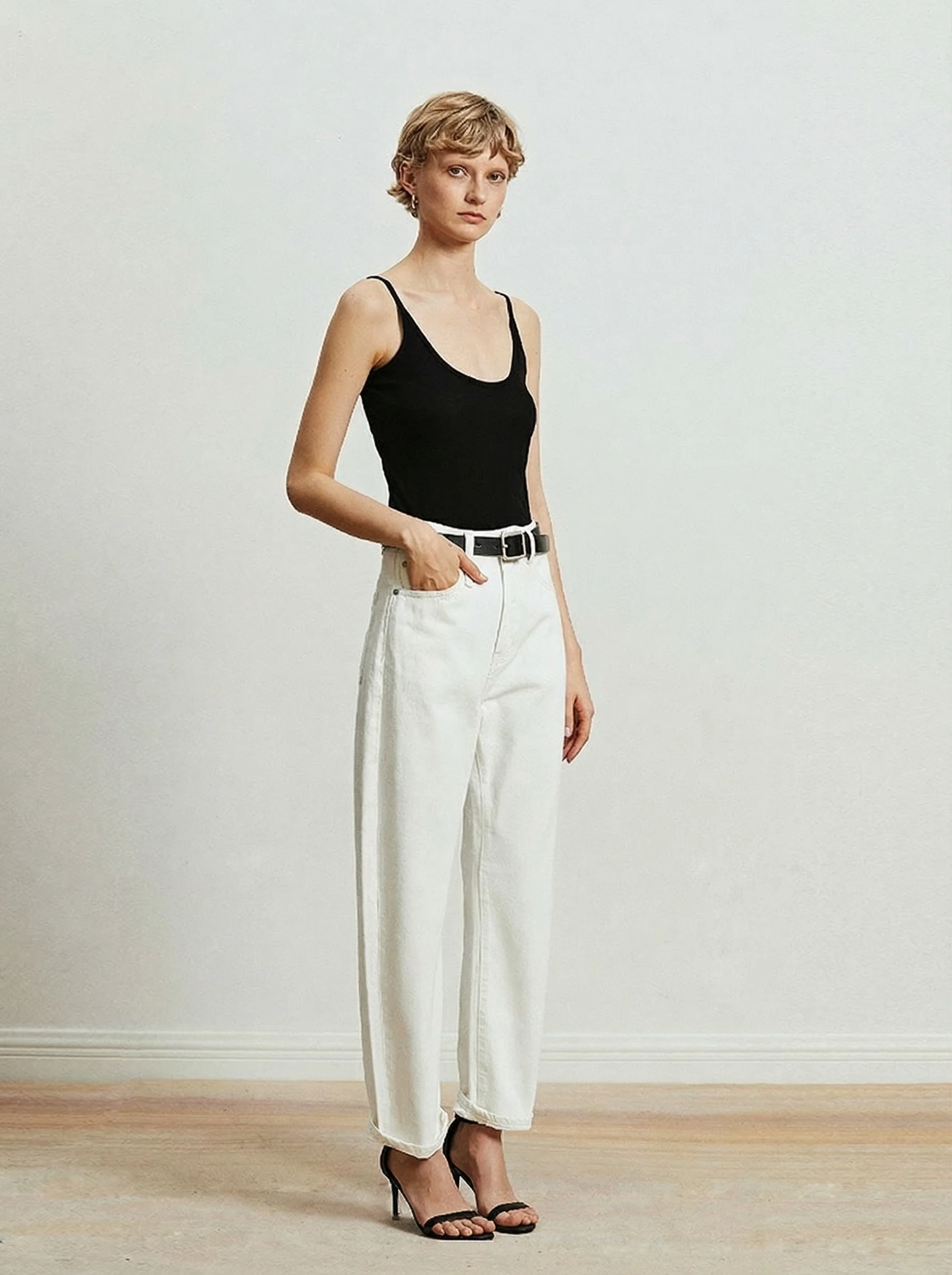 Cuffed Straight Jeans - Image 2