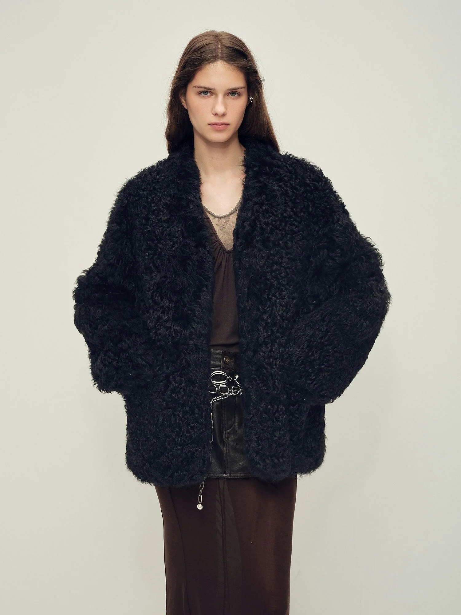Curly Shearling Jacket - Image 4