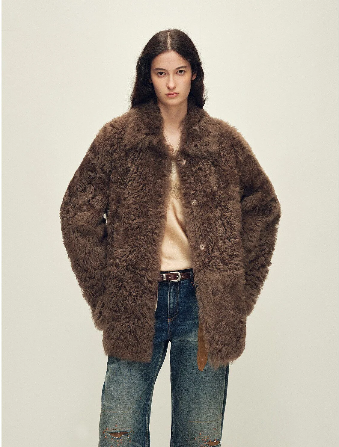 Curly Shearling Jacket - Image 14