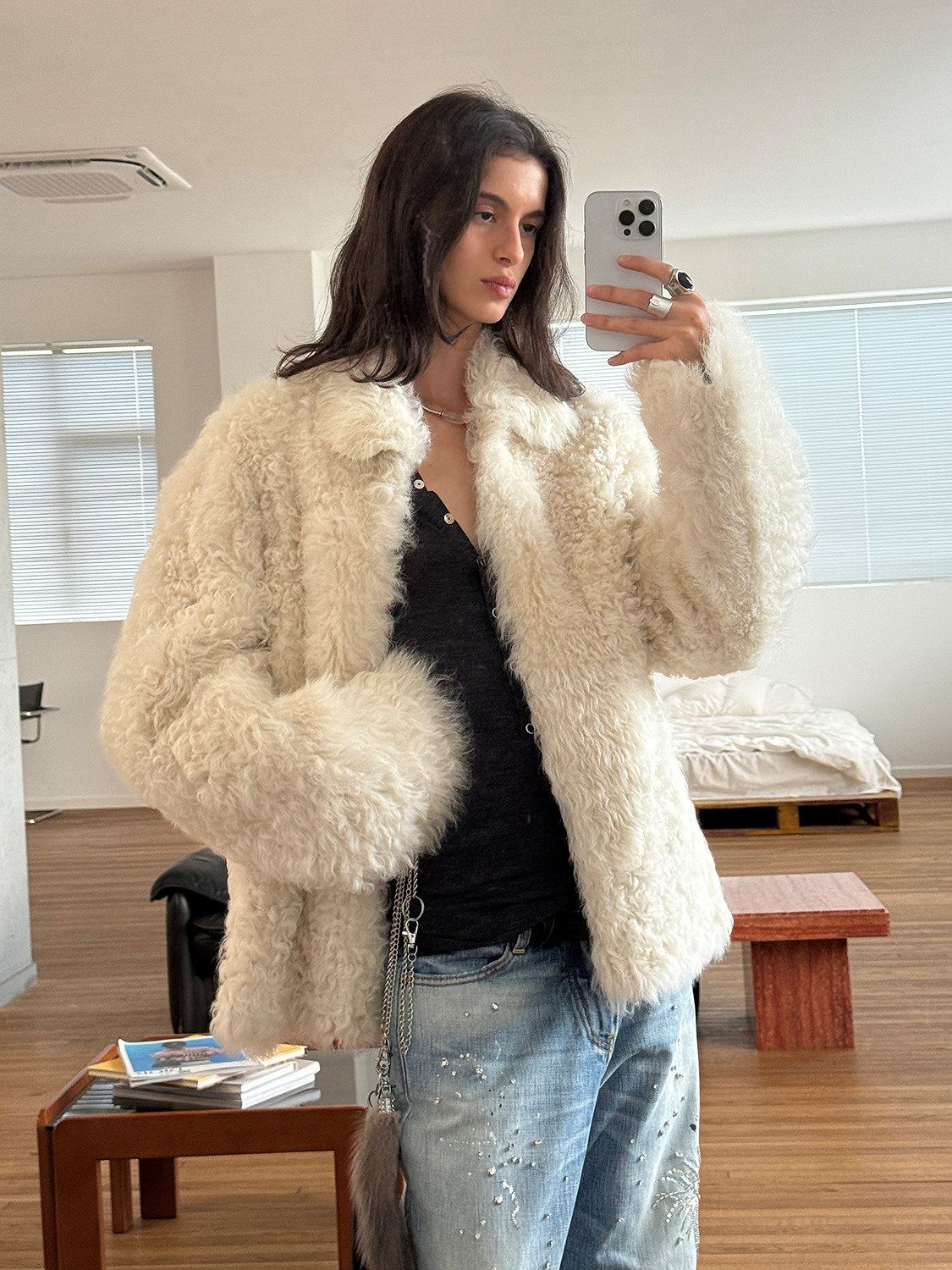 Curly Shearling Jacket - Image 2