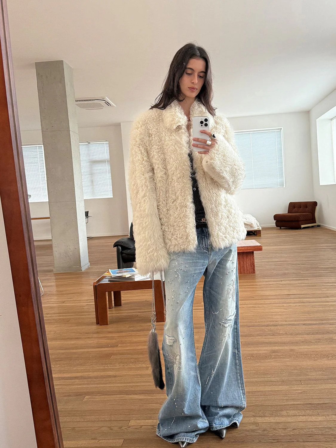 Curly Shearling Jacket - Image 3