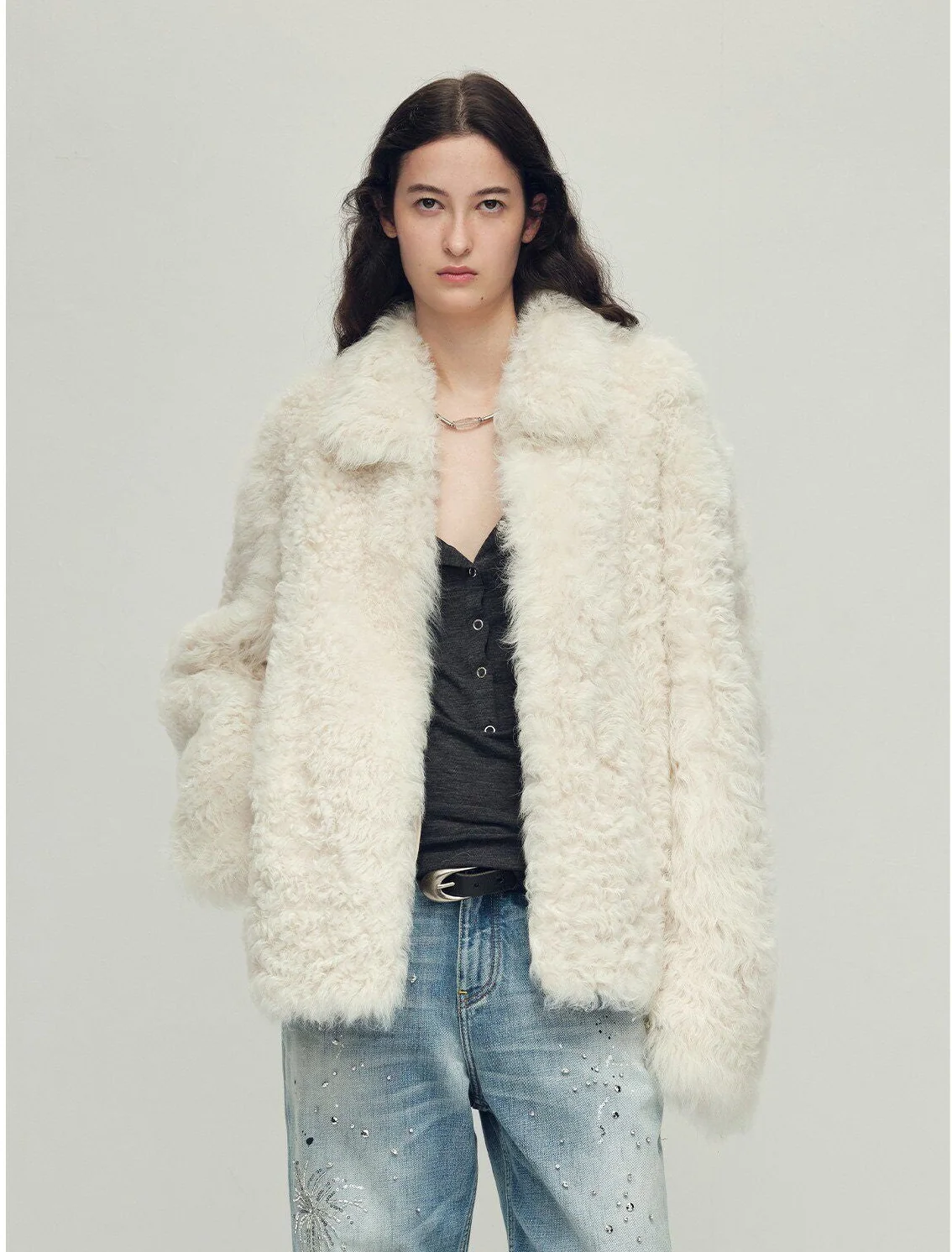 Curly Shearling Jacket - Image 6