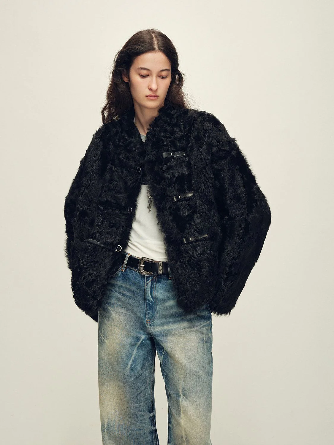 Curly Shearling Jacket - Image 3
