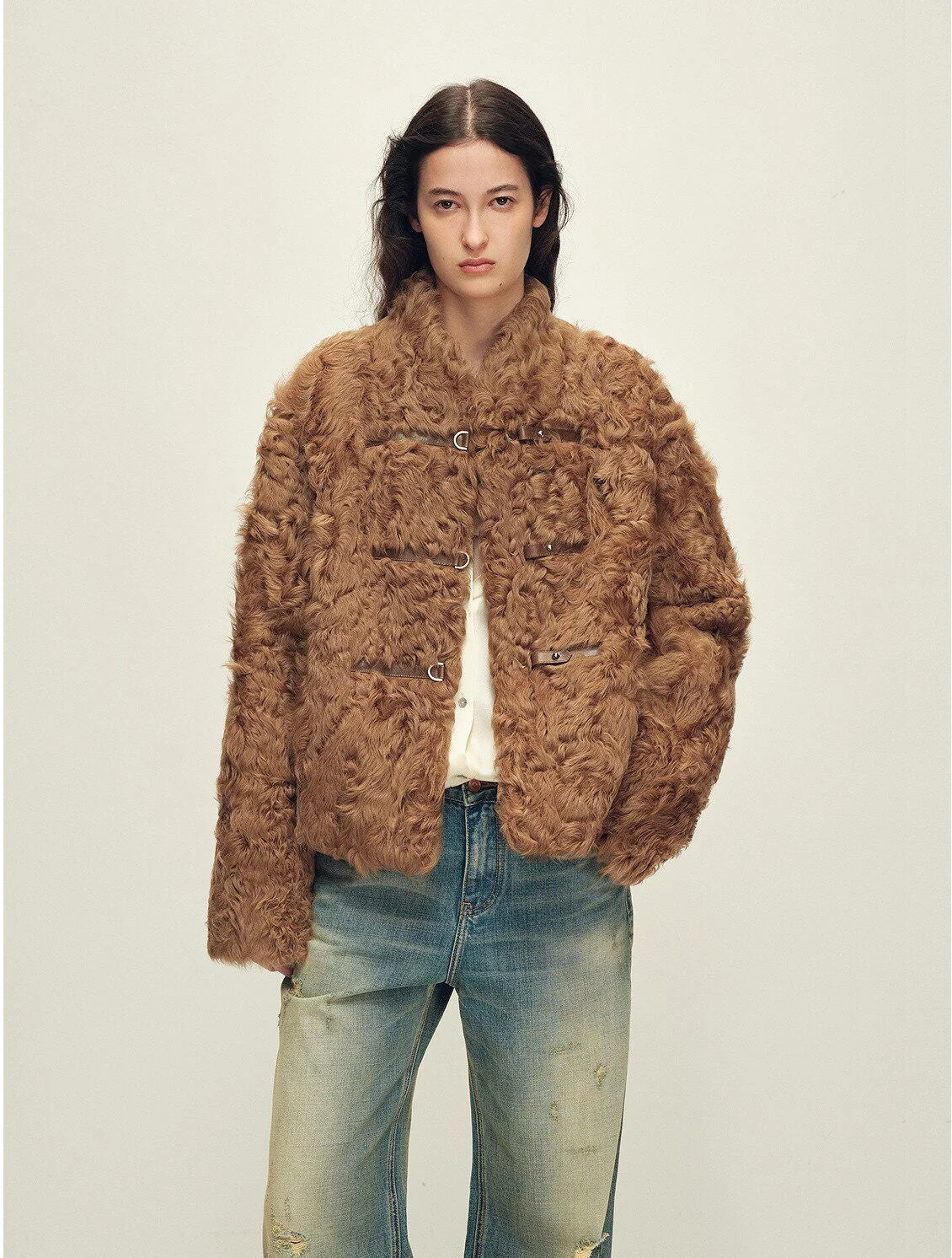 Curly Shearling Jacket - Image 7