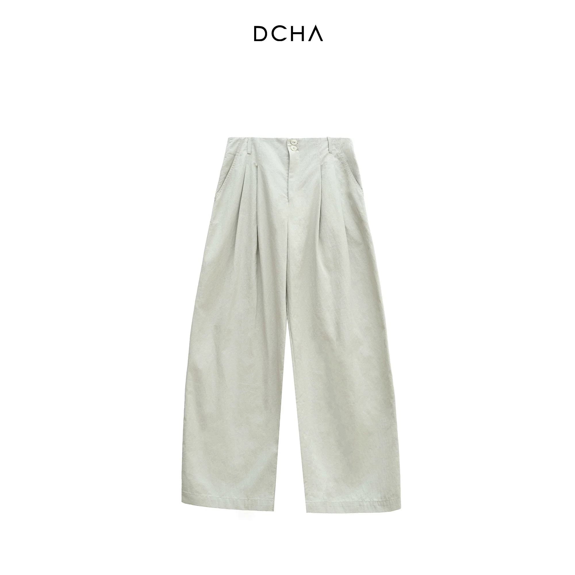 Curved Double-Pleat Wide-Leg Trousers - Image 6
