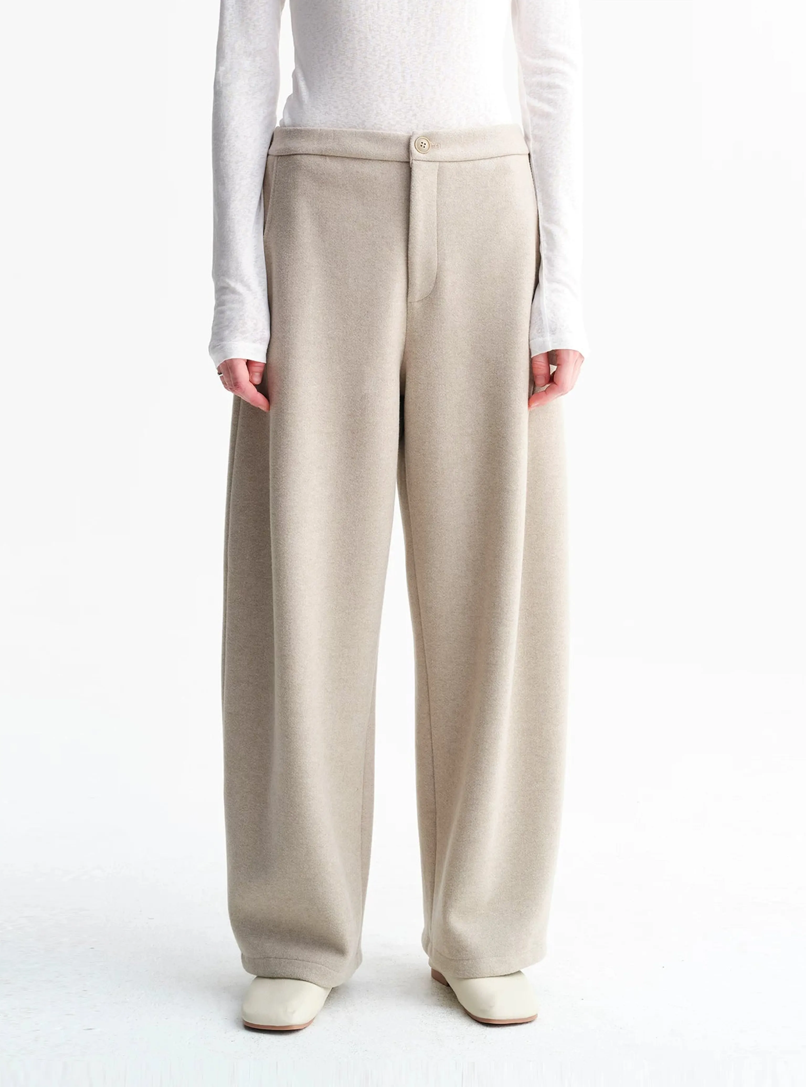 Curved Knit Wide-Leg Trousers - Image 7
