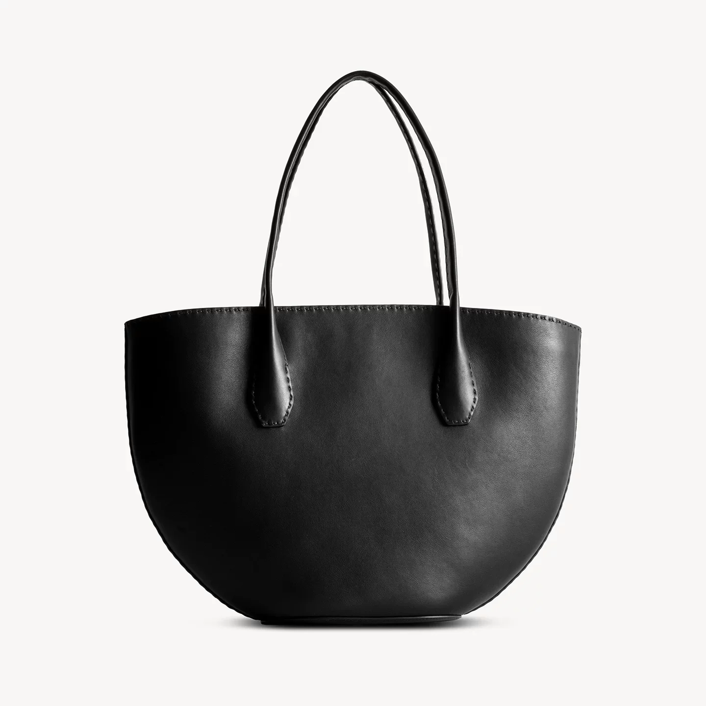 Curved Leather Tote - Image 7