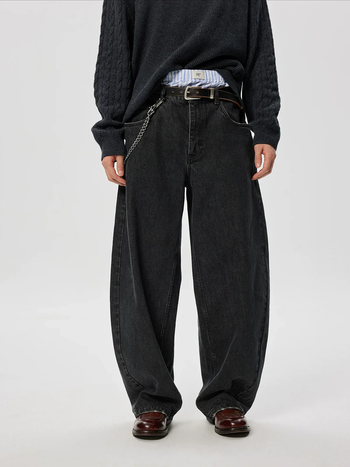Curved-Leg Heavyweight Slub Denim Jeans - Image 6
