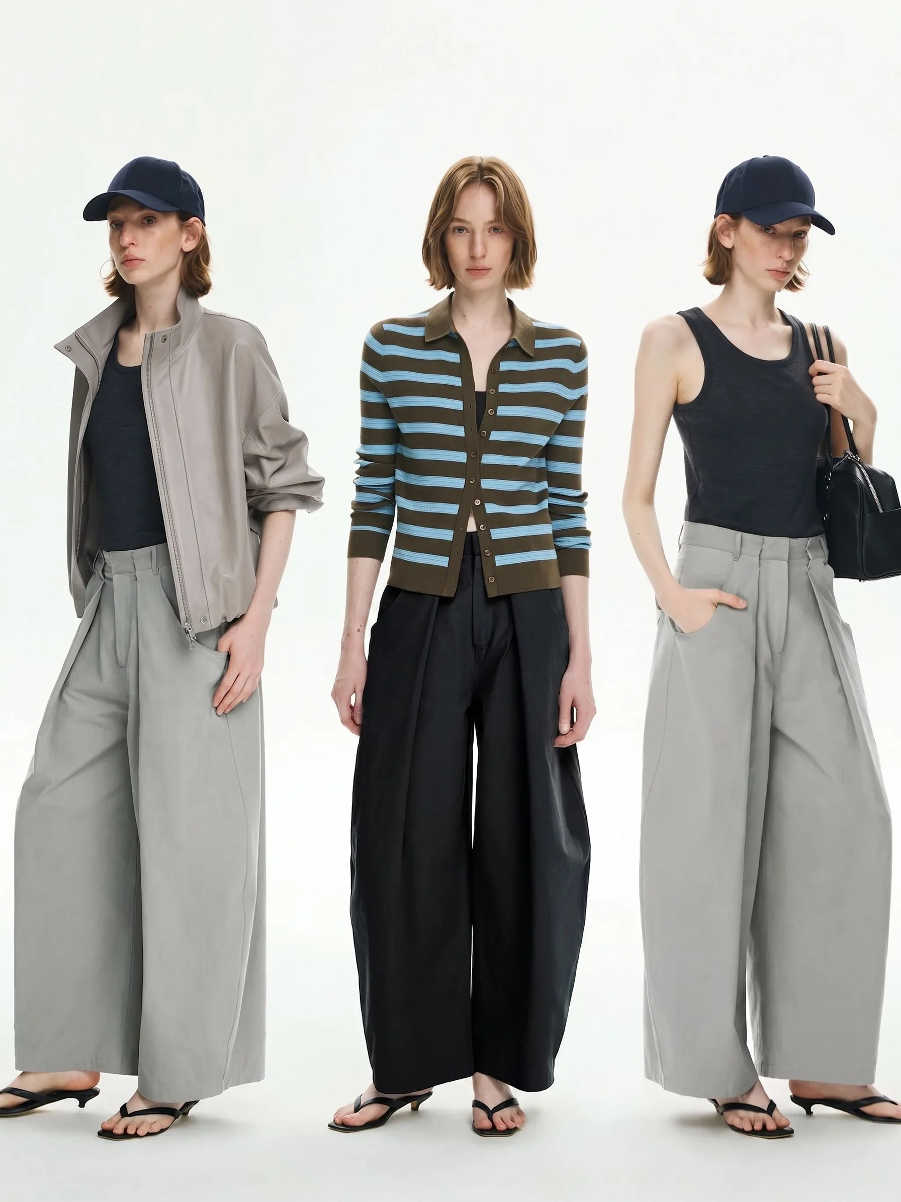 Curved-Leg Linen Trousers