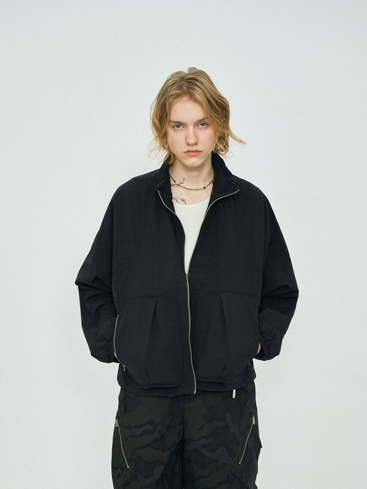 Curved Pocket Bomber Jacket