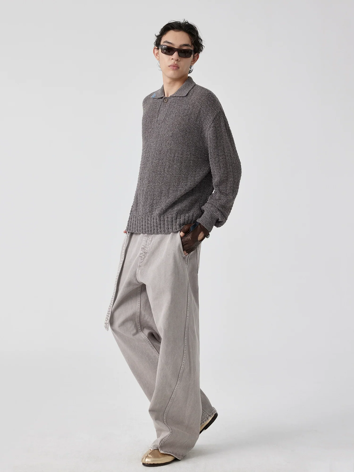 Curved Seam Belted Jeans - Image 3