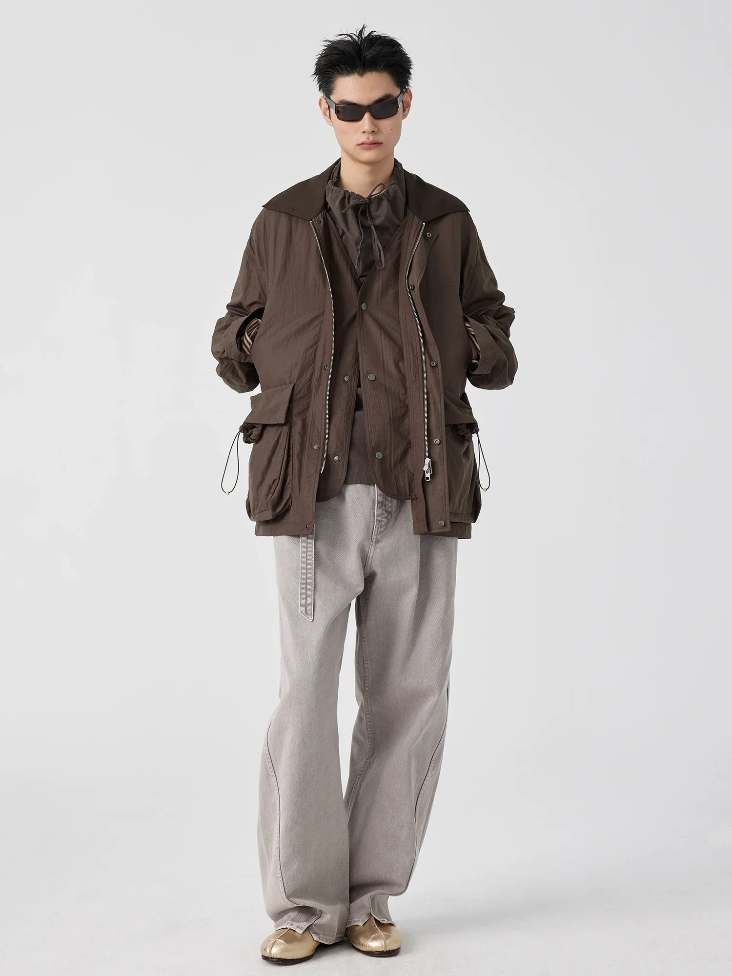 Curved Seam Belted Jeans - Image 4