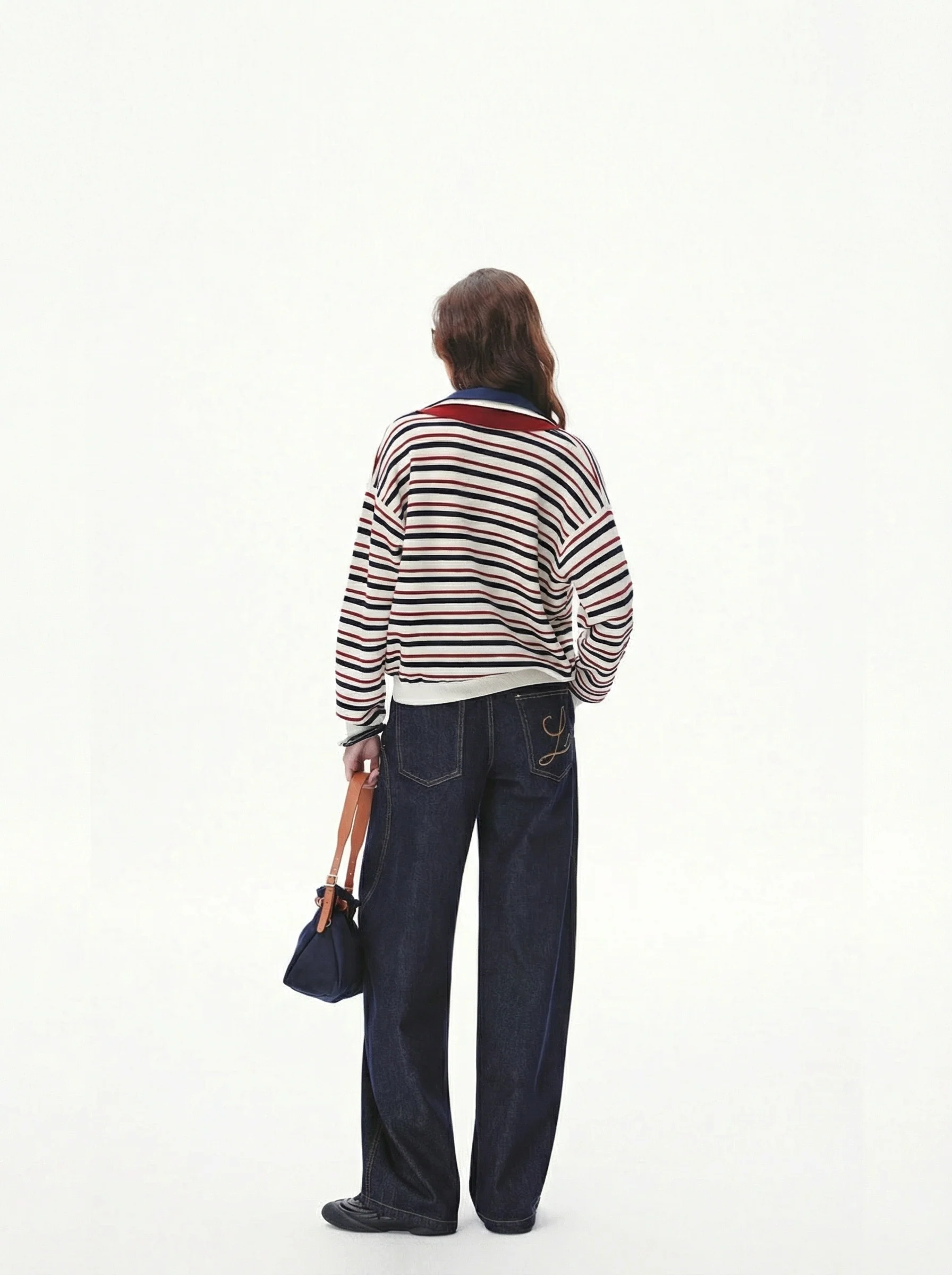 Curved Seam Wide Jeans - Image 3