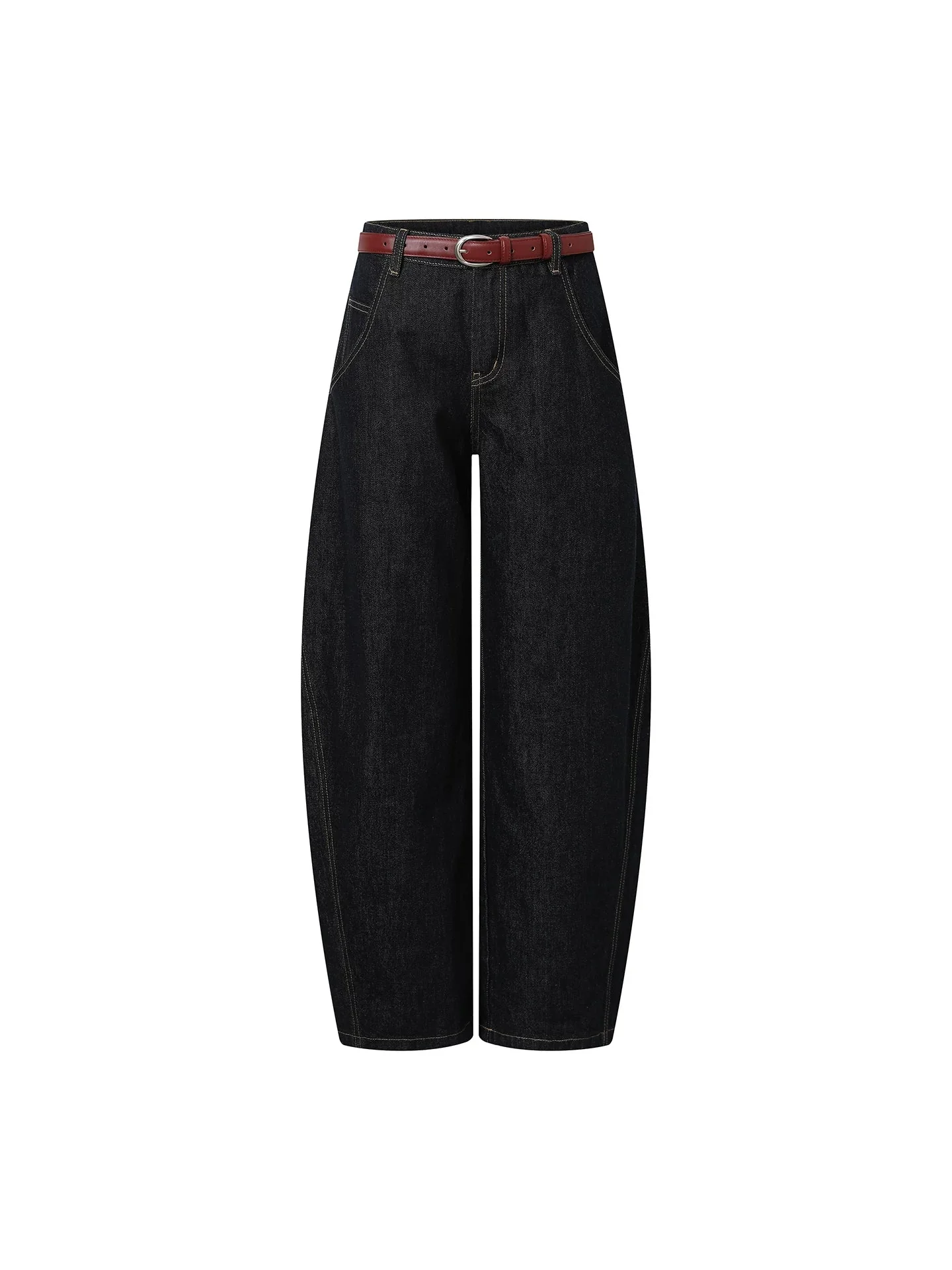 Curved Seam Wide Jeans - Image 5