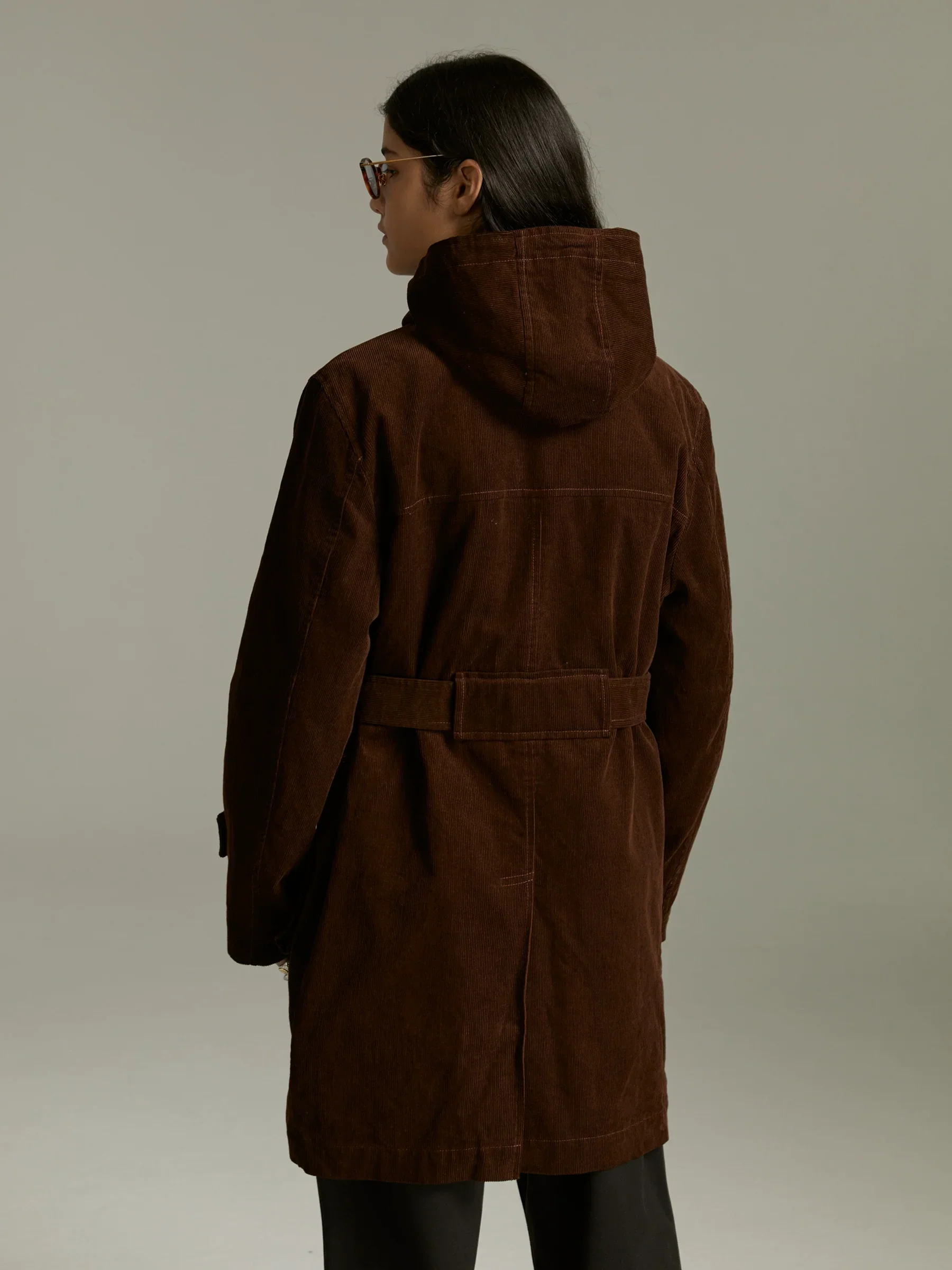 Custom-Dyed Corduroy Mid-Length Coat - Image 4