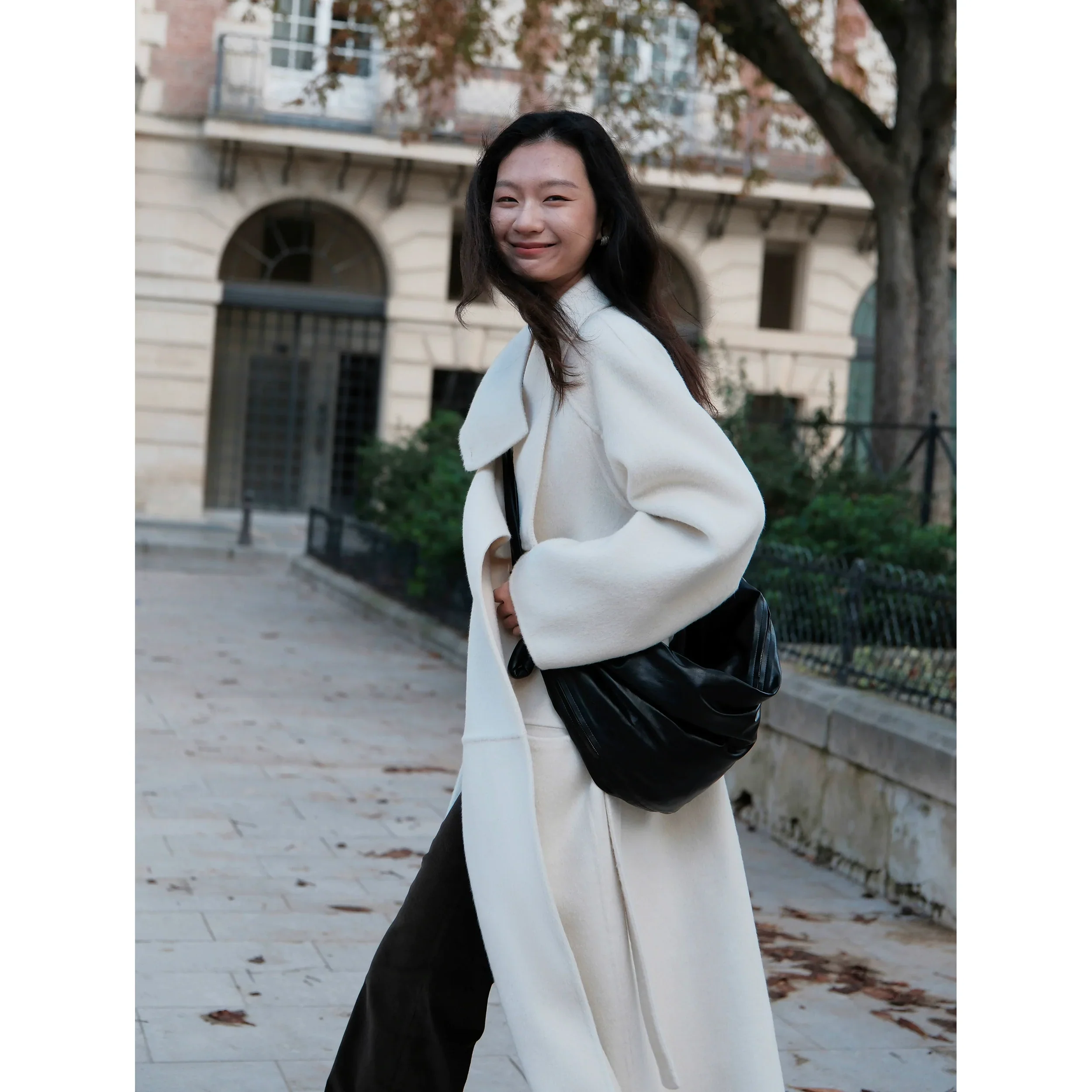 Custom-Spun Wool Angora Belted Coat - Image 2