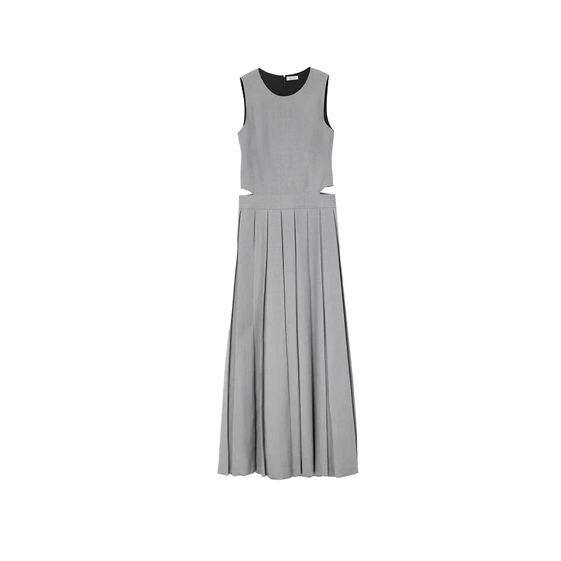 Cutout Pleated Midi Dress