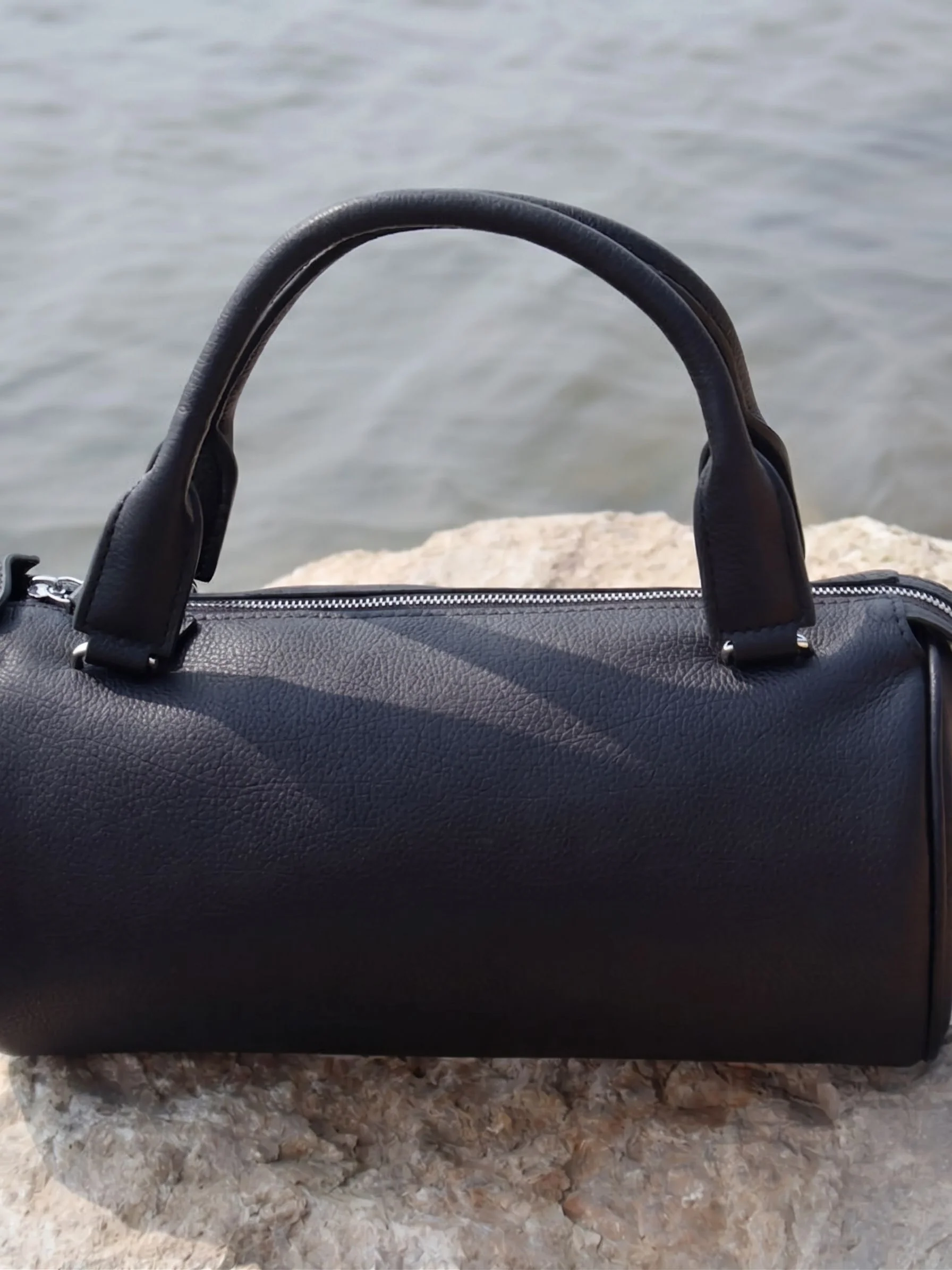 Cylindrical Handle Bag in Top Grain Leather - Image 3