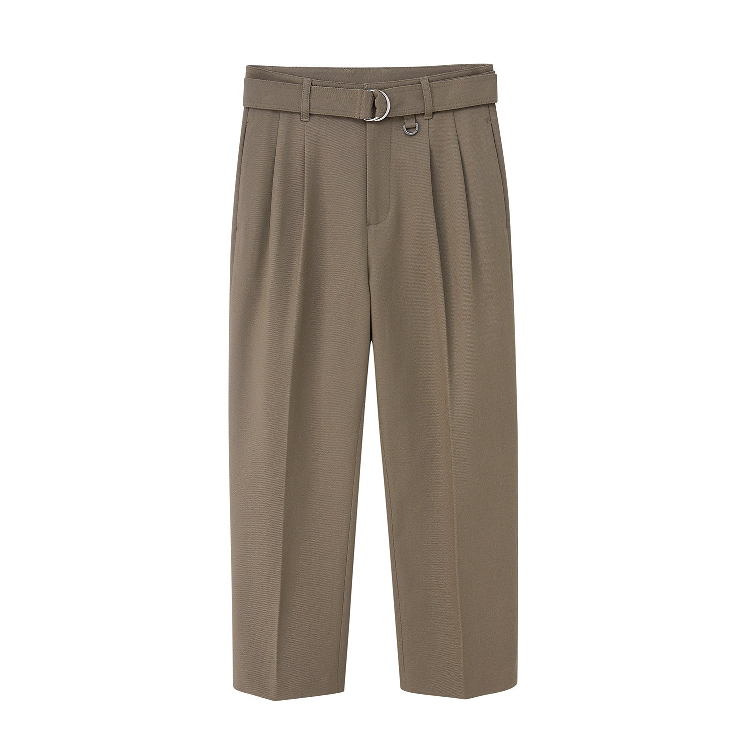 D-Ring Belt Pleated Cropped Trousers - Image 6
