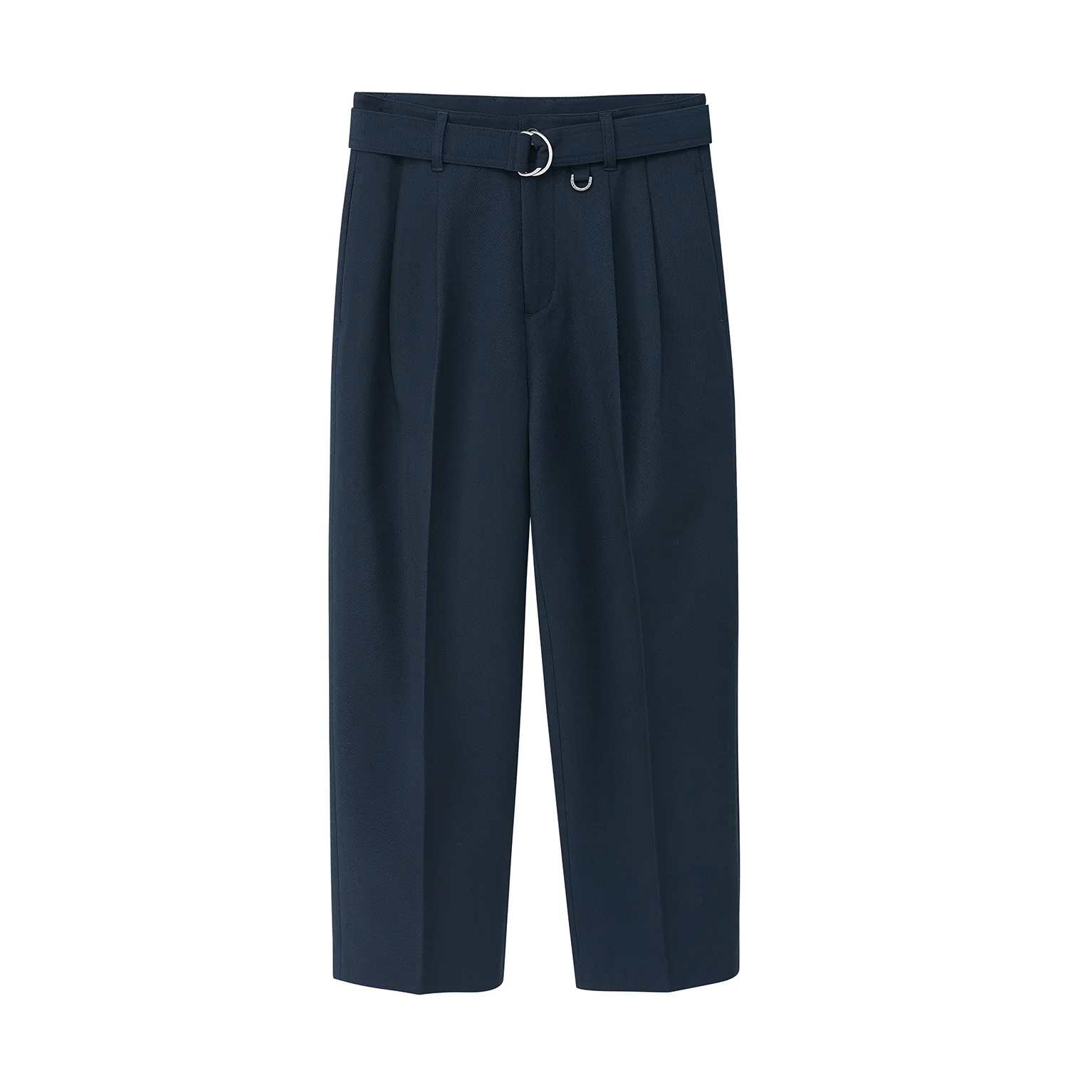 D-Ring Belt Pleated Cropped Trousers - Image 8