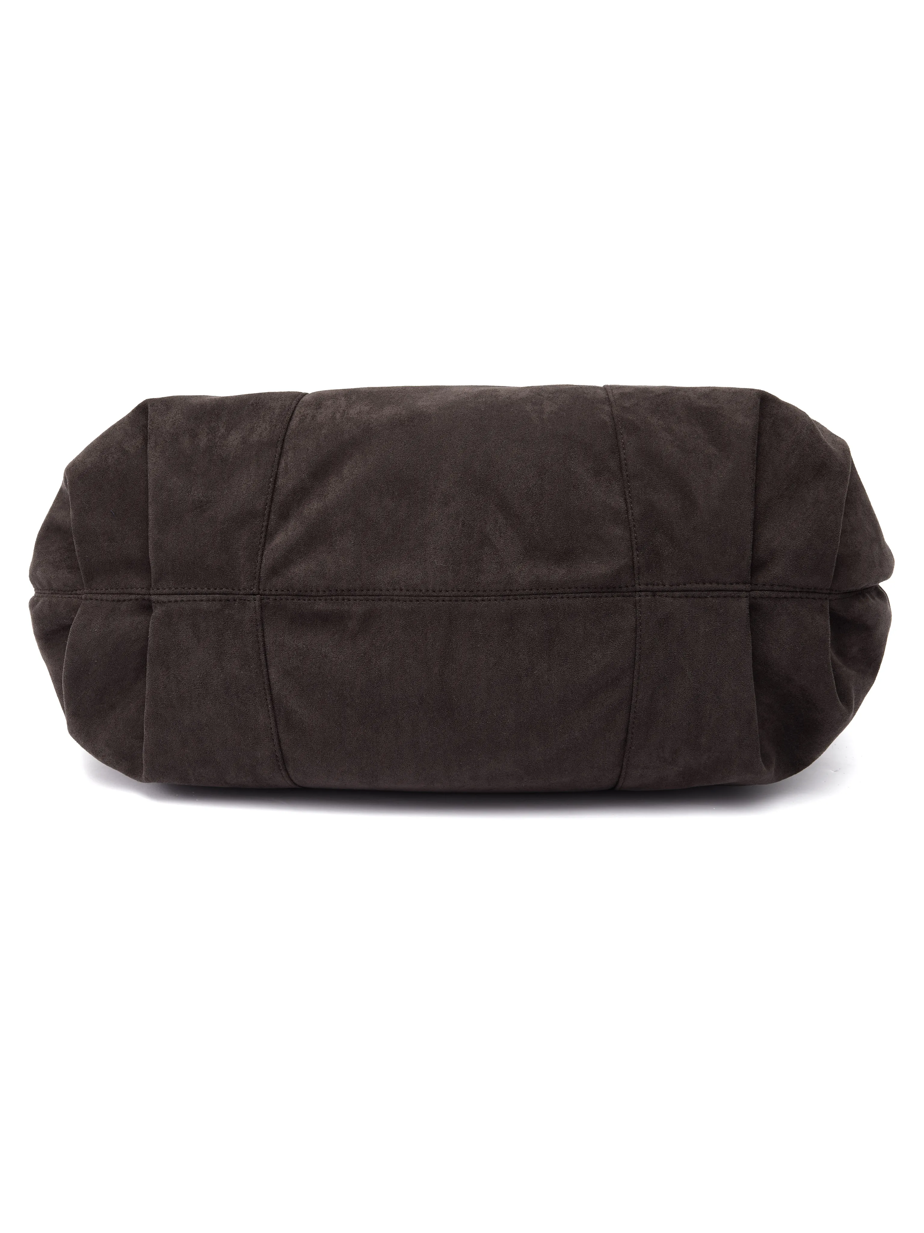 Dark Brown Pleated Shell Hobo Bag