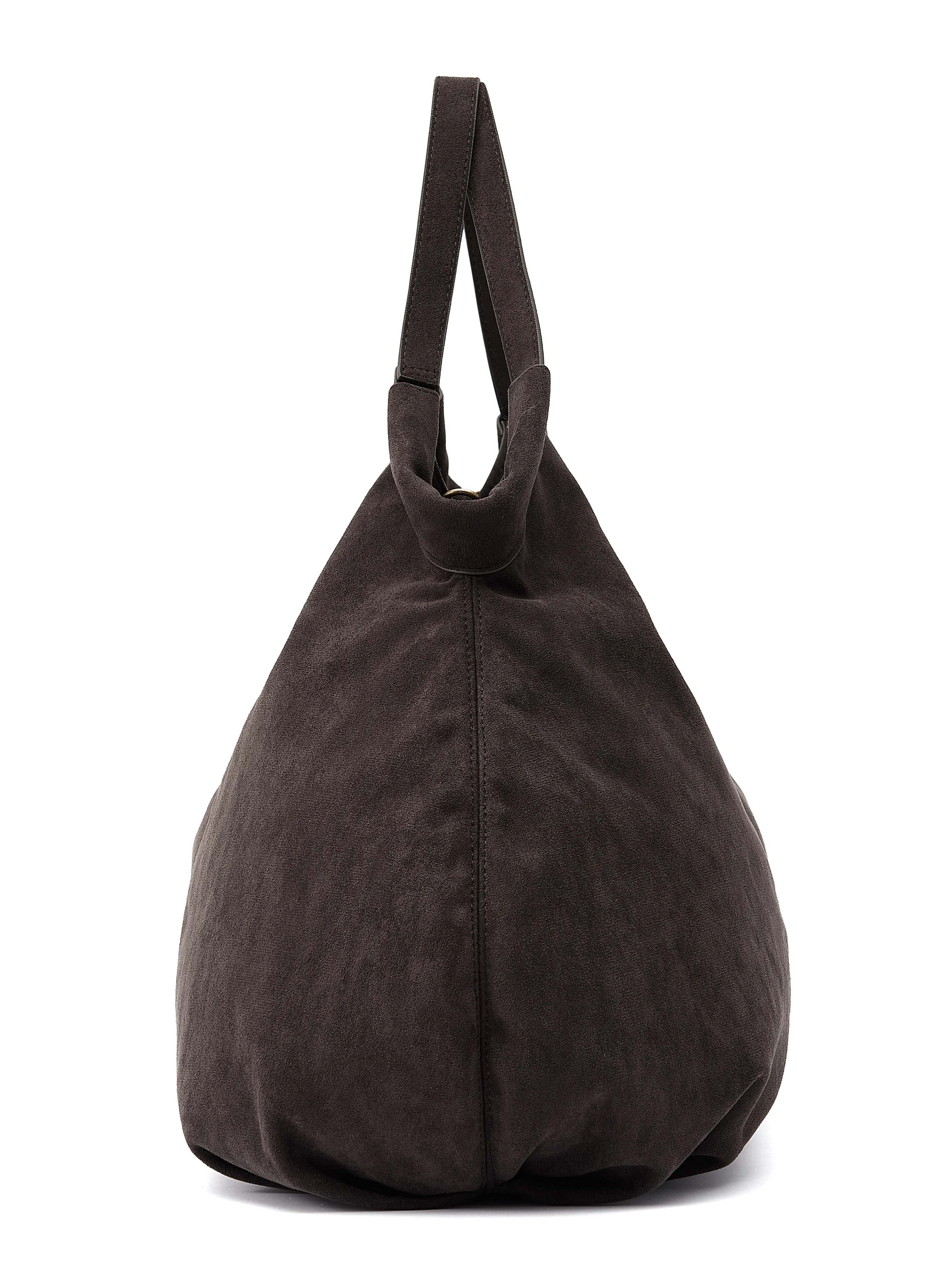 Dark Brown Pleated Shell Hobo Bag - Image 2
