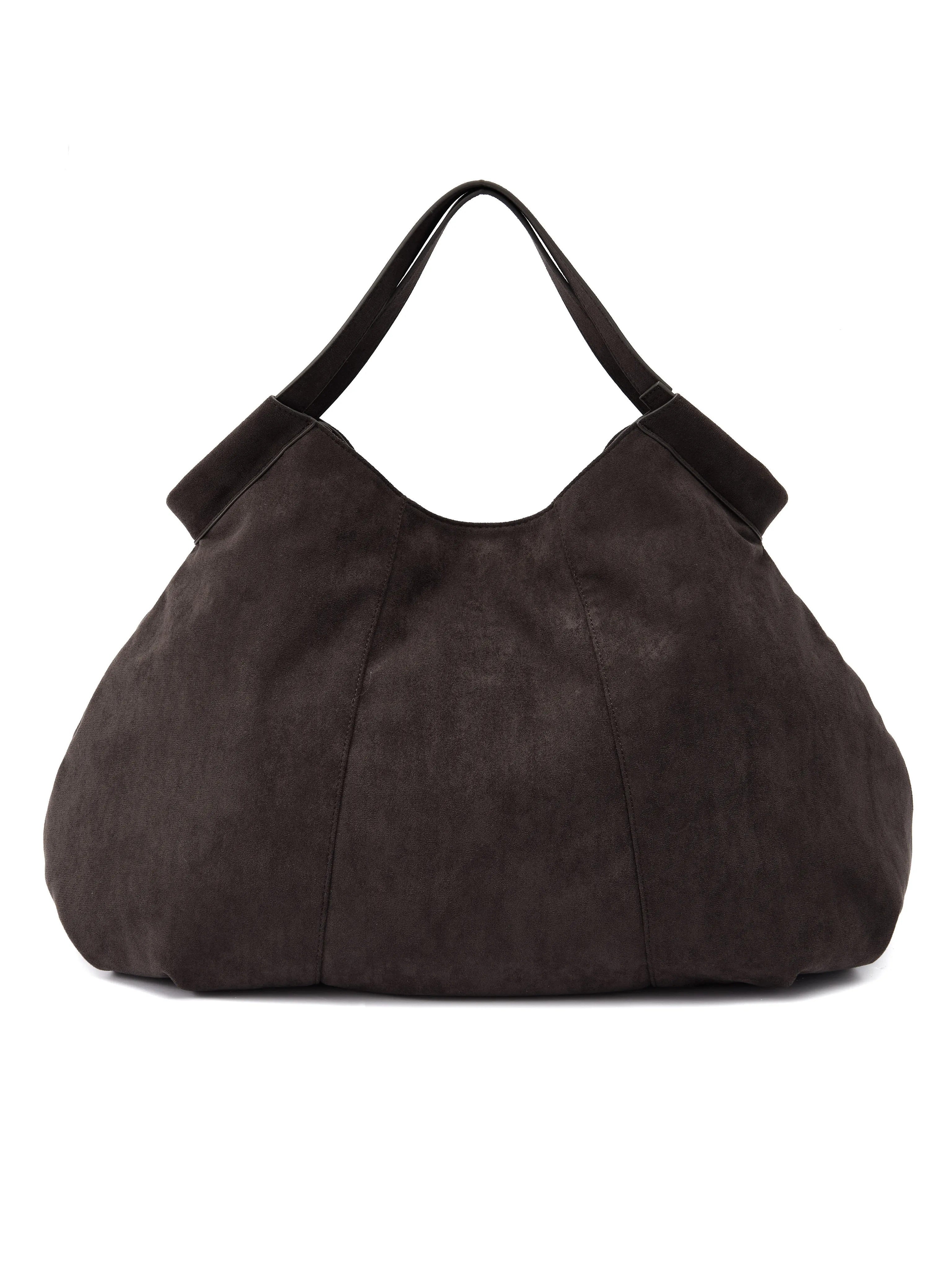 Dark Brown Pleated Shell Hobo Bag - Image 3