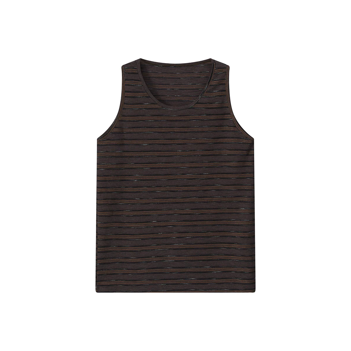 Dark Brown Striped Jacquard Tank - Image 5