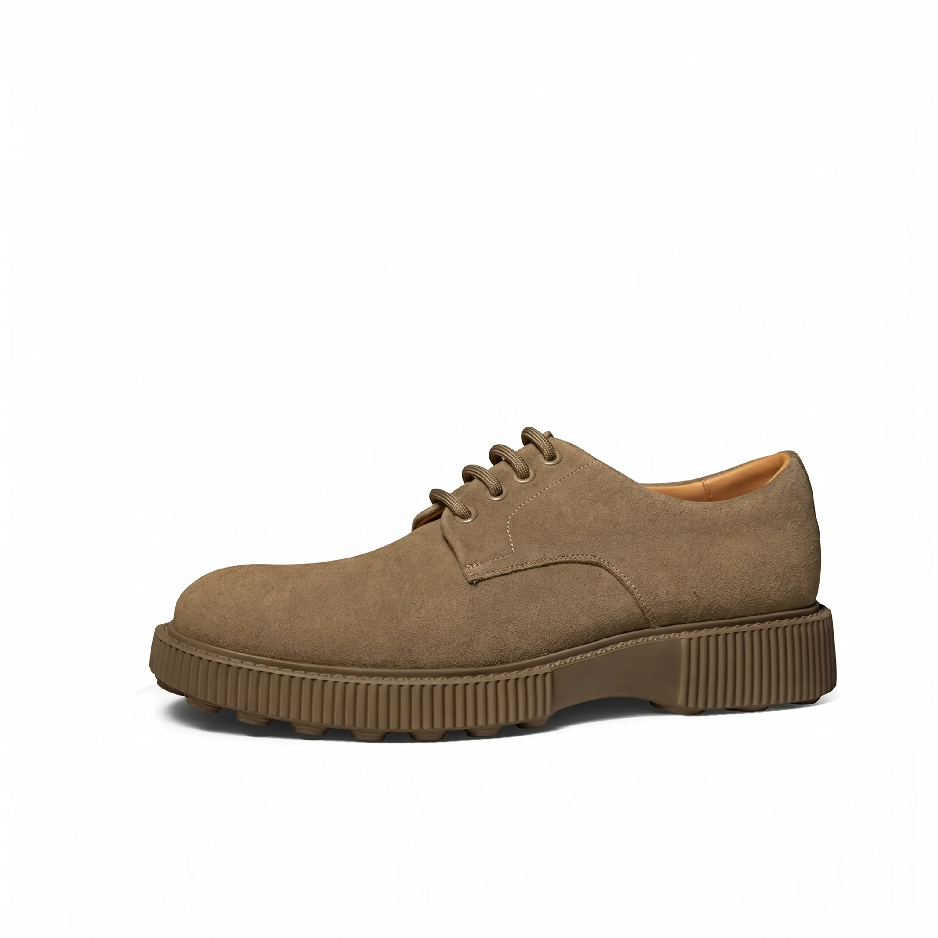 Dark Brown Suede Platform Derby - Image 3