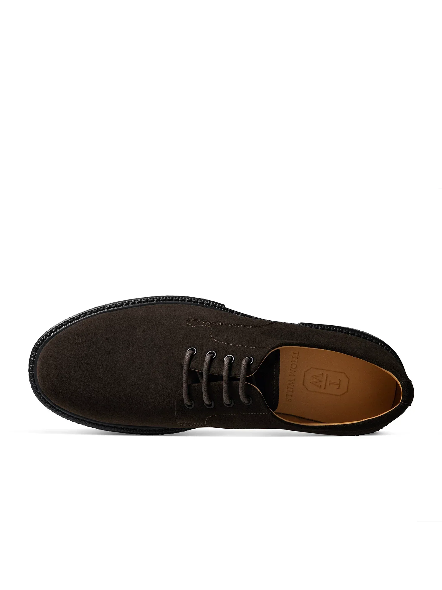 Dark Brown Suede Platform Derby - Image 5