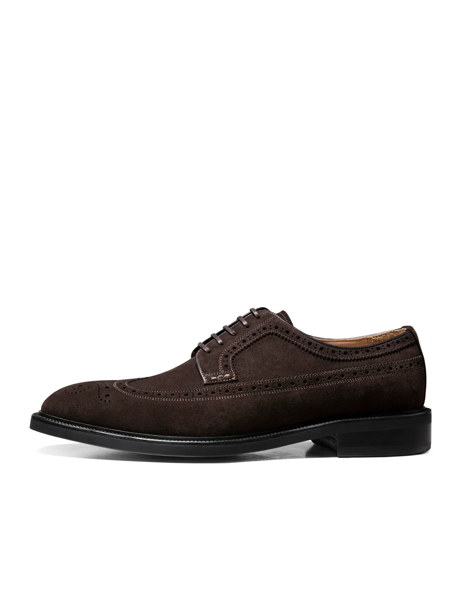 Dark Brown Suede Wingtip Derby