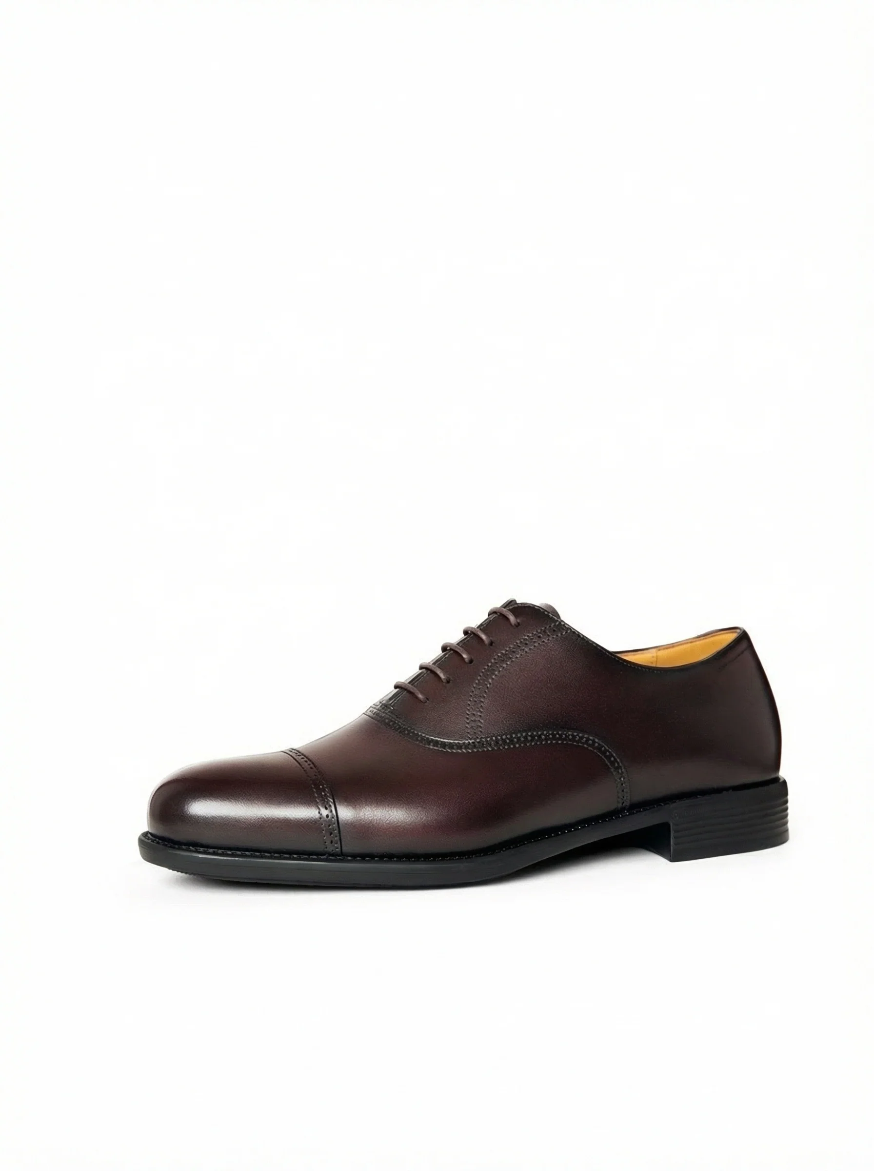 Dark Brown Top-Grain Leather Cap-Toe Oxford