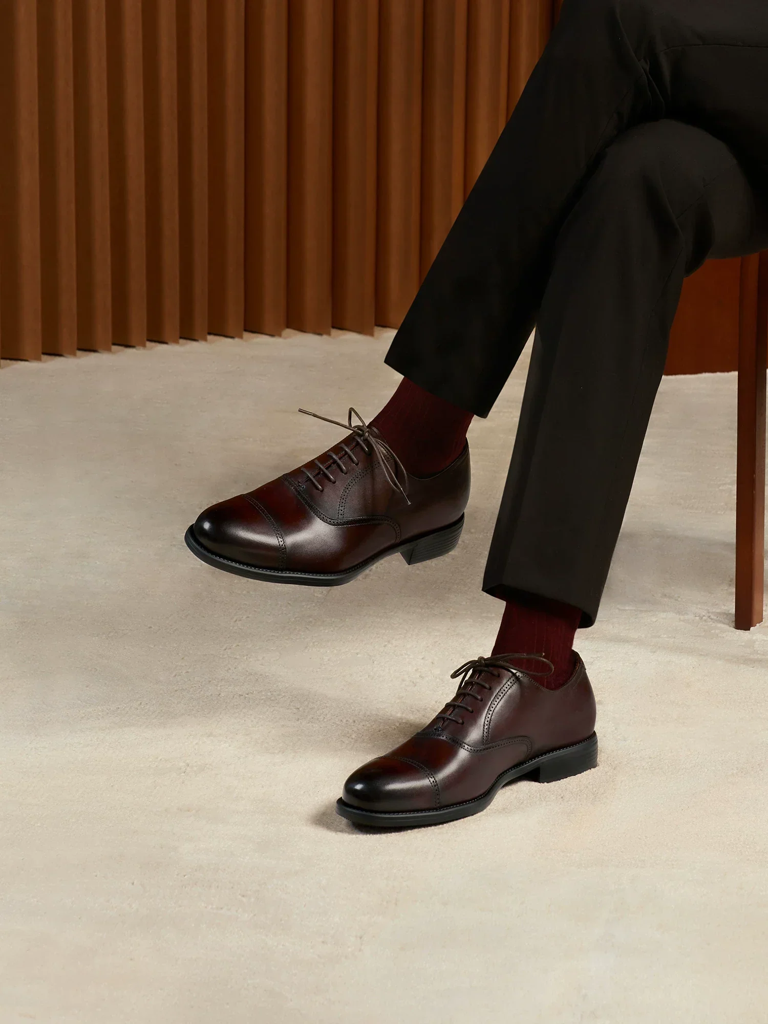 Dark Brown Top-Grain Leather Cap-Toe Oxford - Image 5