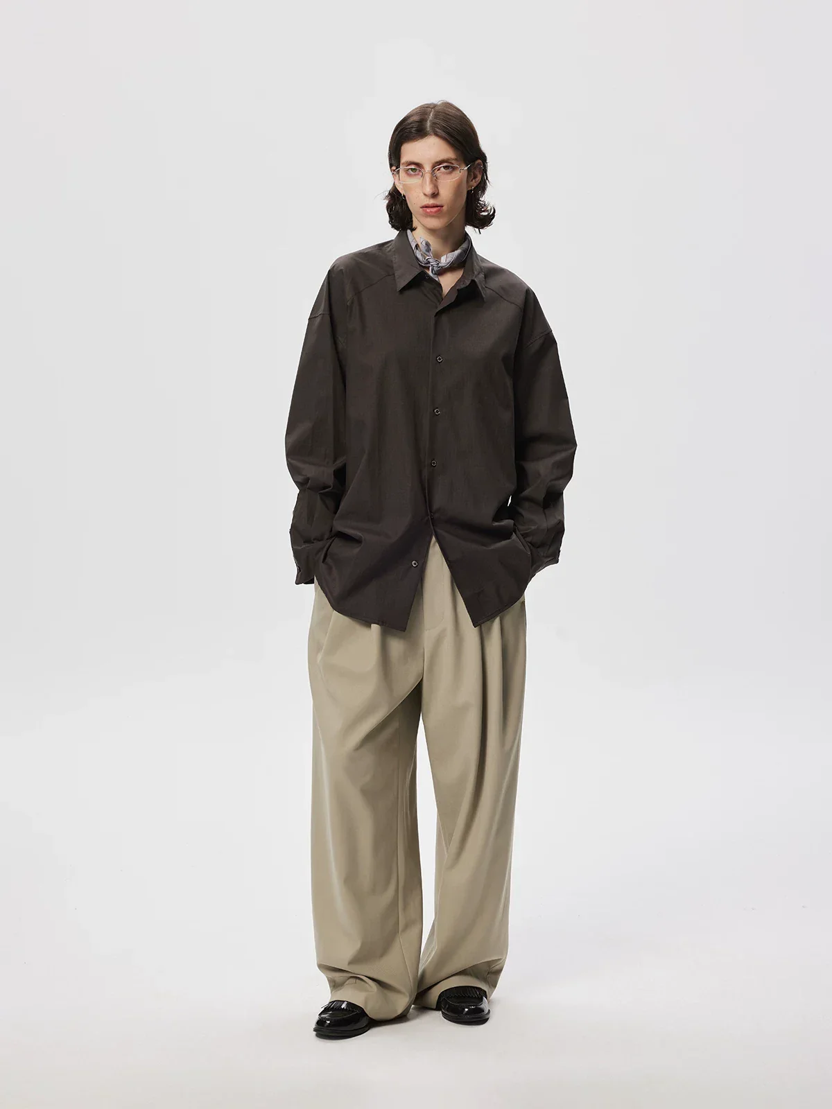 Dark Espresso Oversized Button-Up Shirt - Image 2