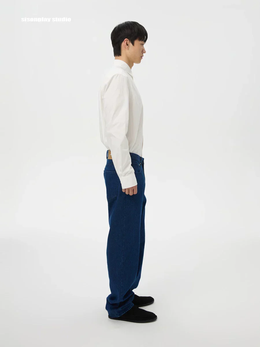 Dark Indigo Relaxed Straight Jeans - Image 2