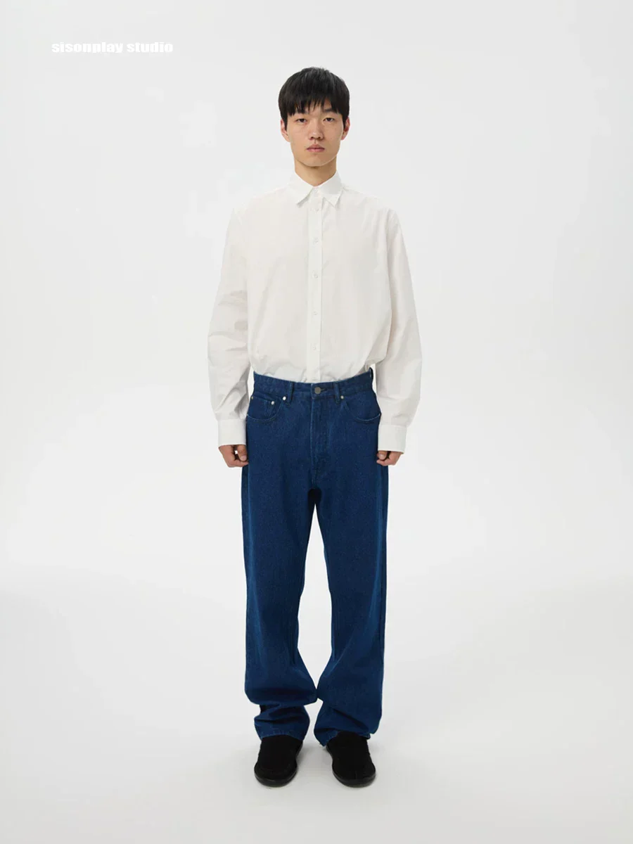 Dark Indigo Relaxed Straight Jeans - Image 3
