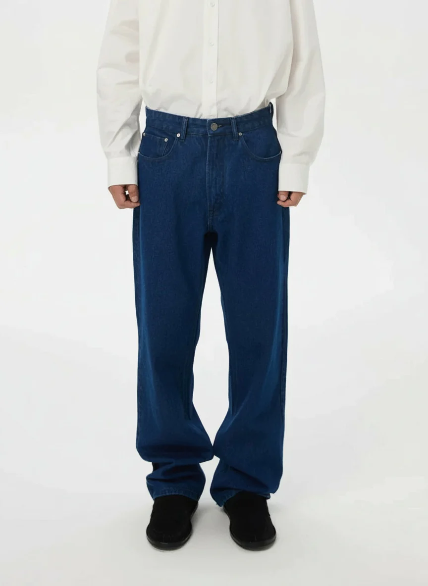 Dark Indigo Relaxed Straight Jeans - Image 6