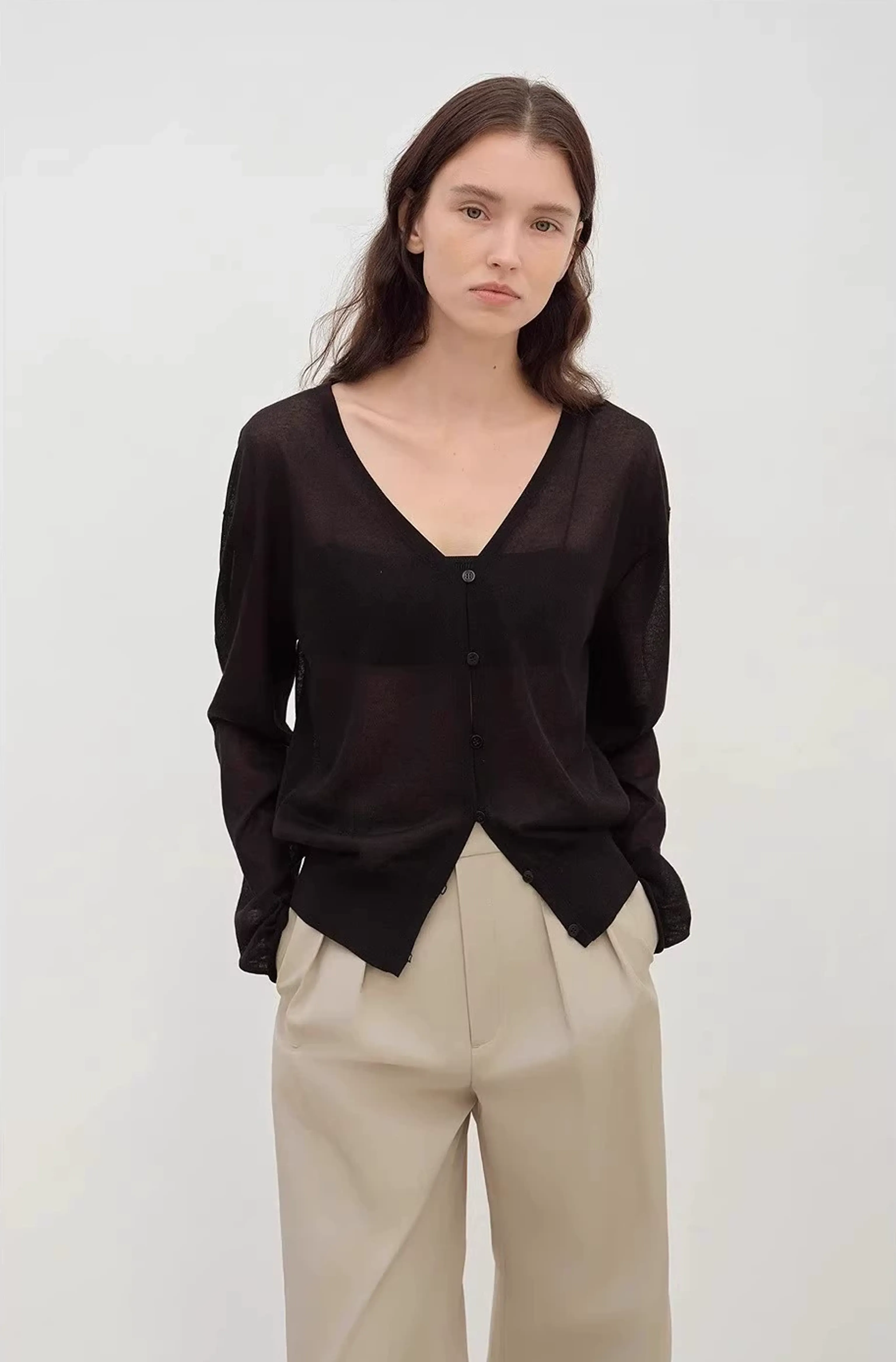 Daylight Linen-Blend V-Neck Cardigan - Image 2