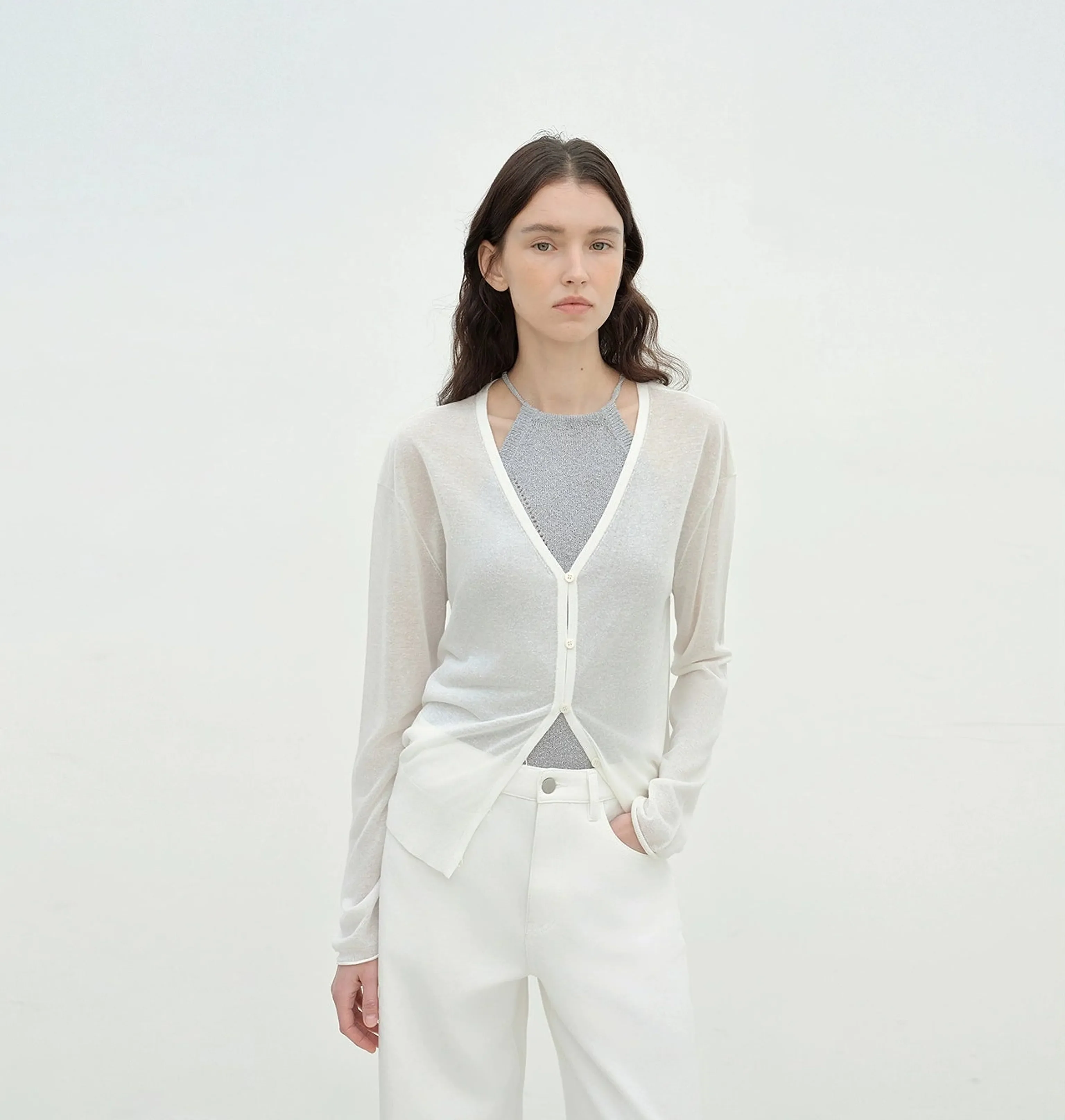 Daylight Linen-Blend V-Neck Cardigan - Image 8
