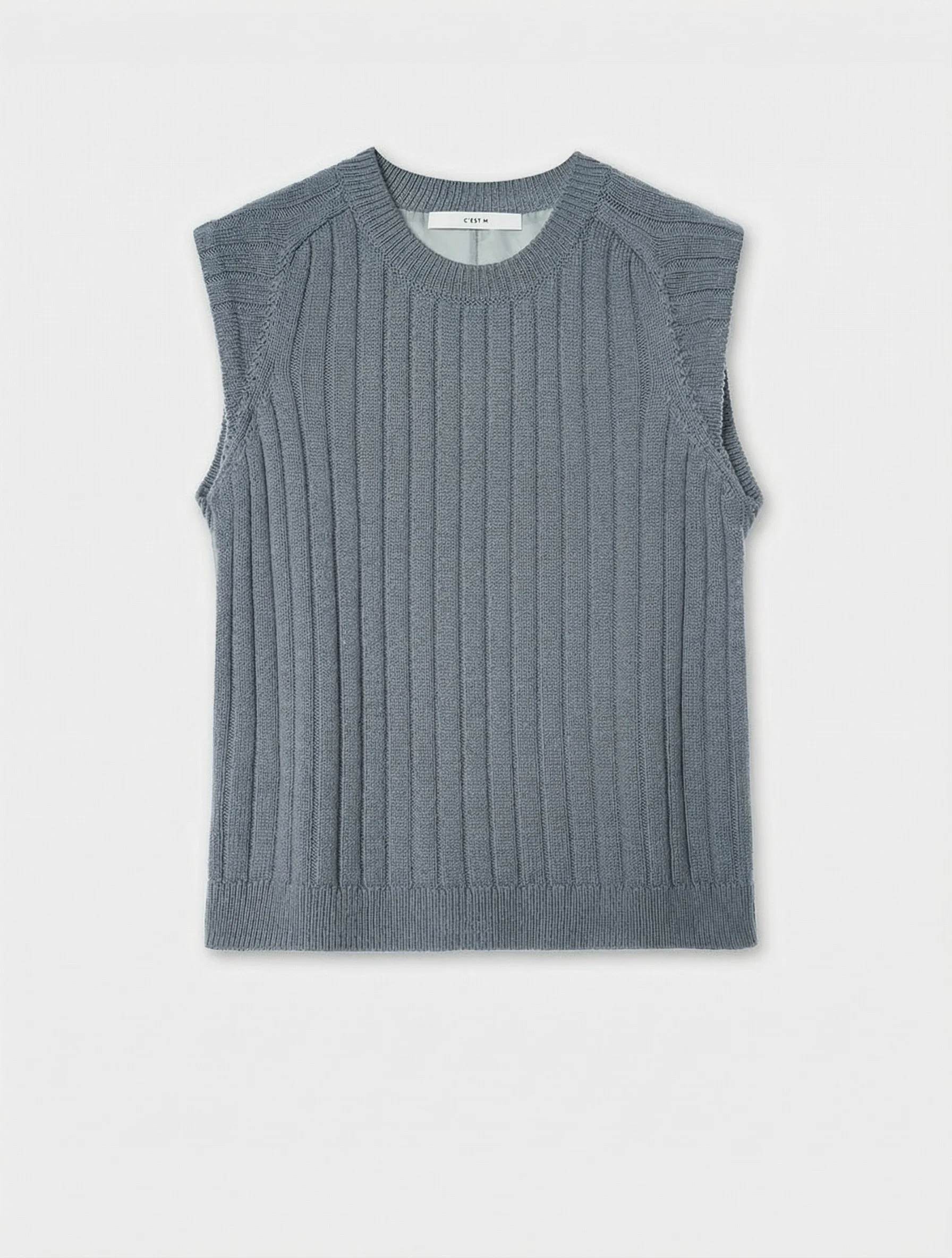 Deconstructed Ribbed Knit Vest - Image 7