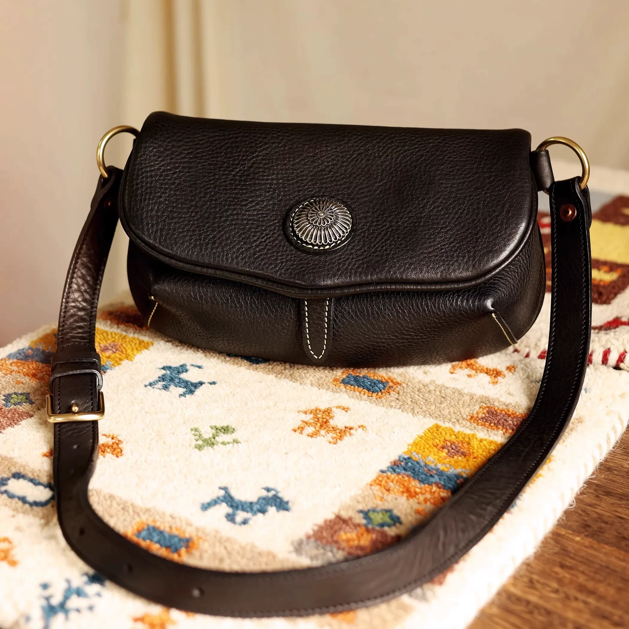 Deerskin Concho Crossbody Bag - Image 8