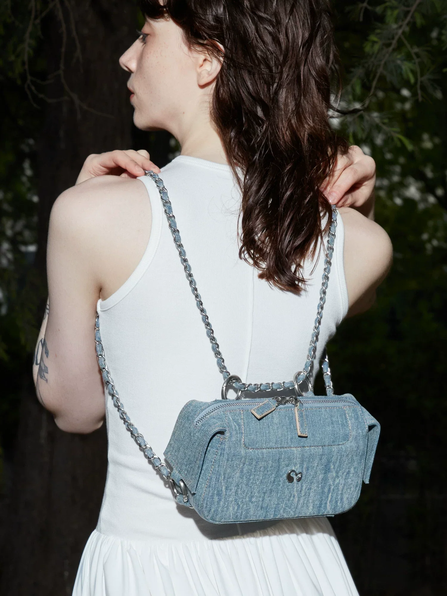 Denim Chain Bag