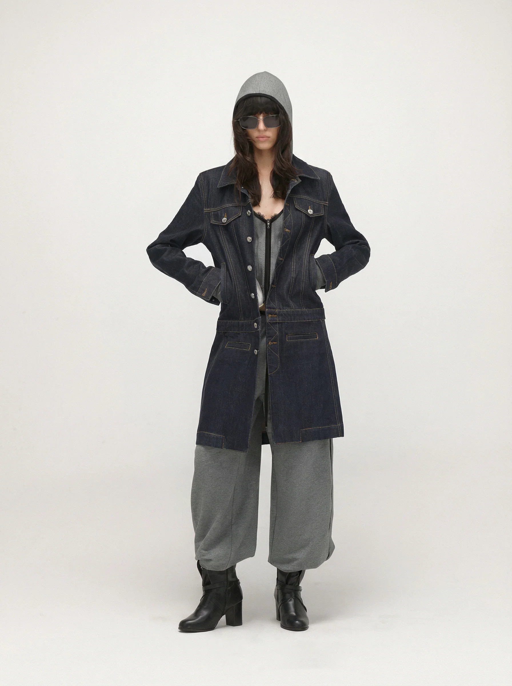 Denim Coat Jacket - Image 2