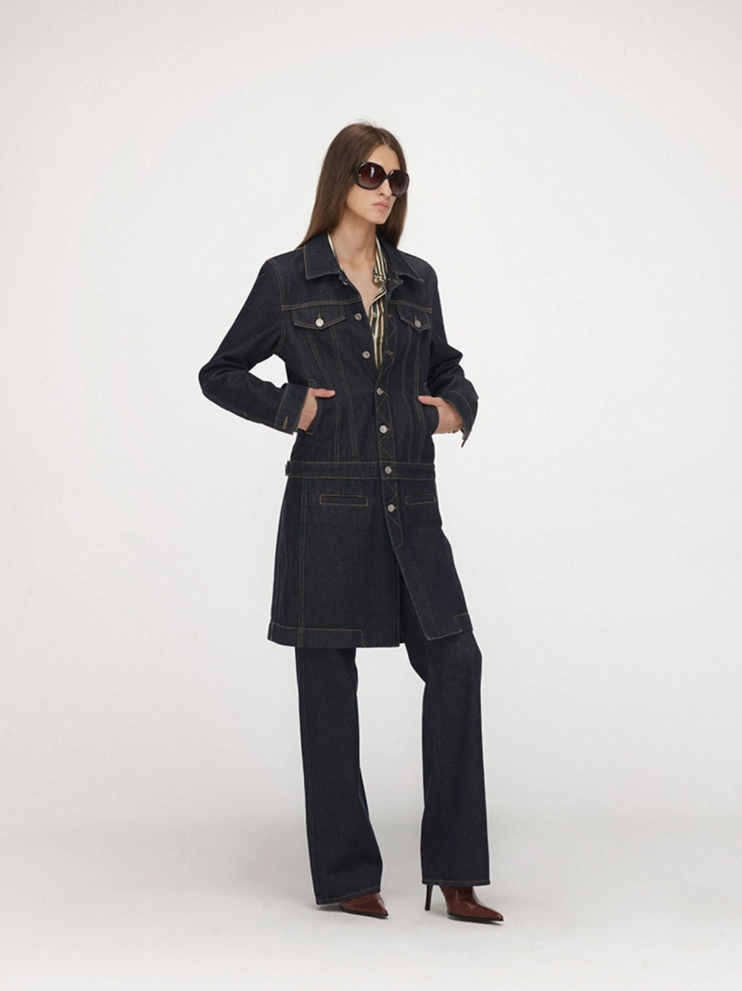 Denim Coat Jacket - Image 3